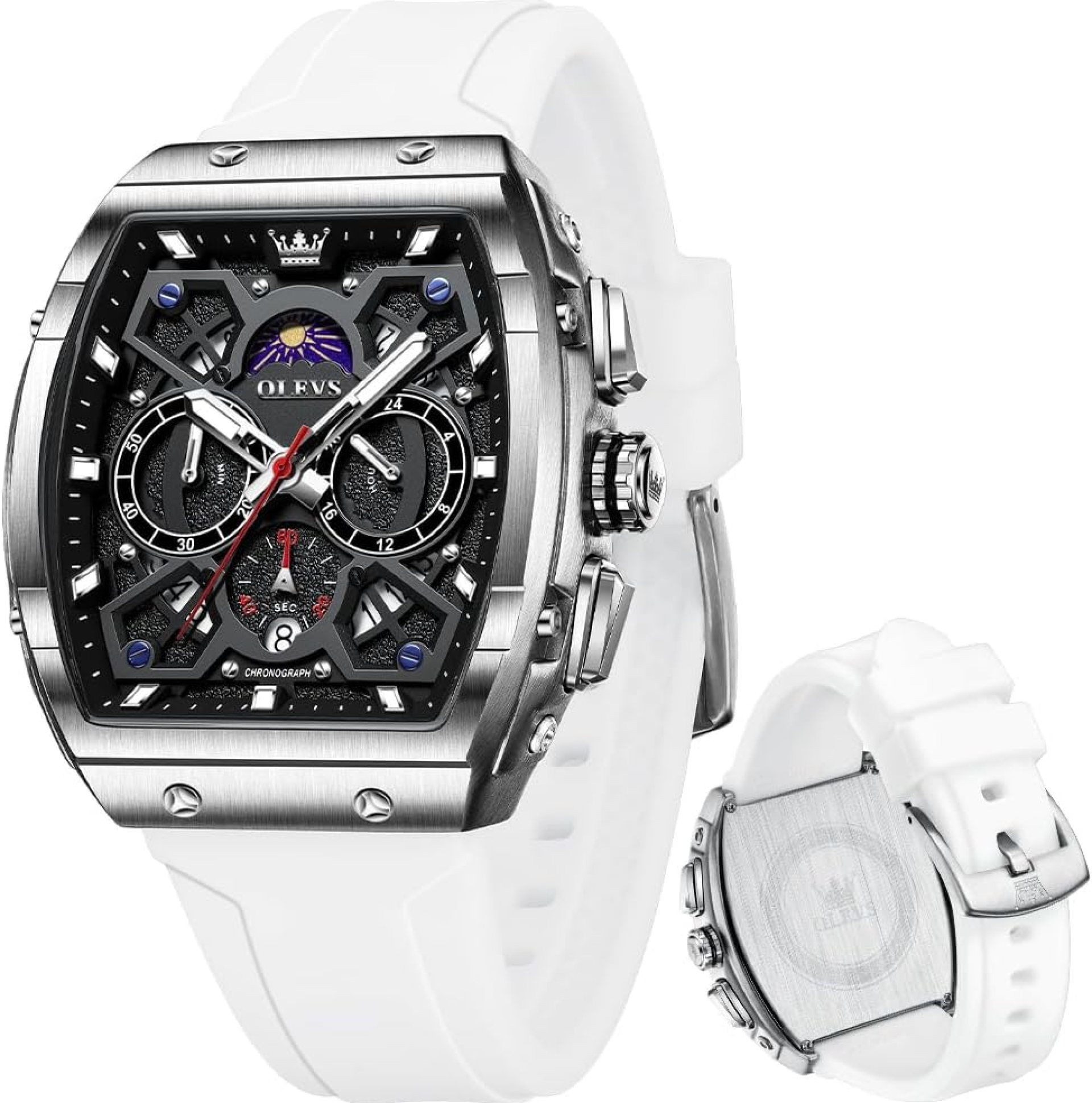 OLEVS Mens Watches Chronograph Waterproof Luminous Silicon Strap Multifunction Watches for Men Quartz Business Calendar Men Wrist Watch OLEVS Mens Watches Chronograph Waterproof Luminous Silicon Strap Multifunction Watches for Men Quartz Business Calendar Men Wrist Watch