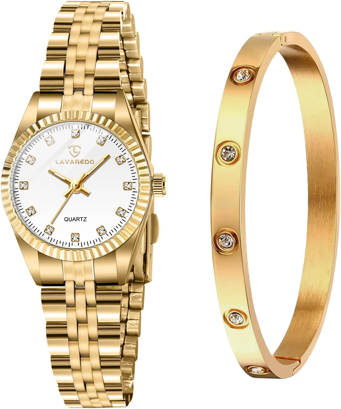Gold Womens Watch Set, 18K Gold Plated Bangle Bracelets Ring for Women, Dainty Ladies Wrist Waterproof Analog Watch with Luminous, Valentine Anniversary Birthday Gifts for Women Gold Womens Watch Set, 18K Gold Plated Bangle Bracelets Ring for Women, Dainty Ladies Wrist Waterproof Analog Watch with Luminous, Valentine Anniversary Birthday Gifts for Women