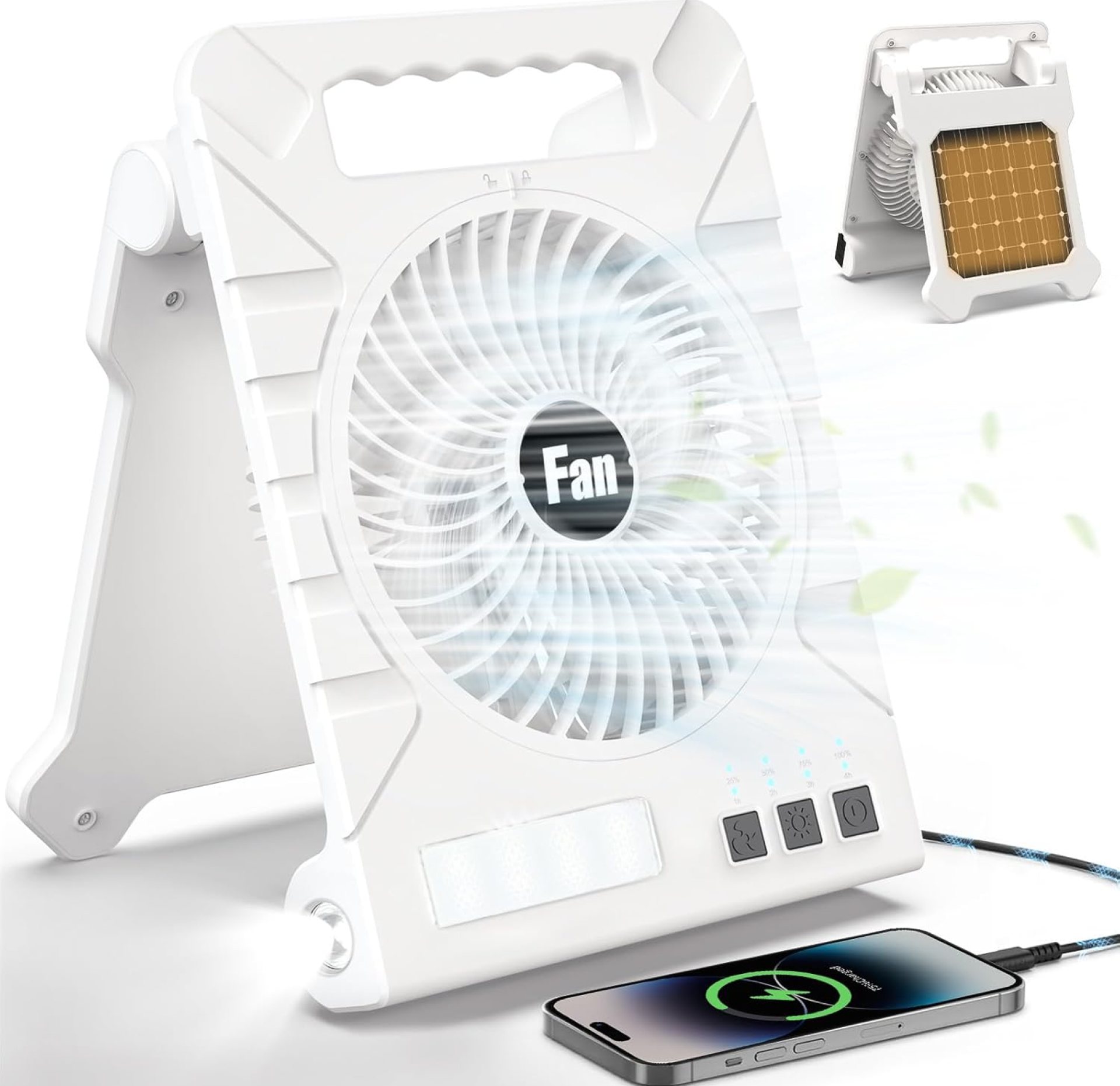 Portable Battery Powered Fan Rechargeable with LED Lantern, 10000mAh Solar Camping Fan, 4 Speeds & 1-4H Timer, Suitable for Camping, Tents, Fishing, Beach, Power Outage and Outdoor Activities Portable Battery Powered Fan Rechargeable with LED Lantern, 10000mAh Solar Camping Fan, 4 Speeds & 1-4H Timer, Suitable for Camping, Tents, Fishing, Beach, Power Outage and Outdoor Activities