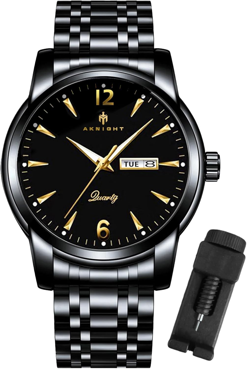 BY BENYAR AKNIGHT Watches for Men Quartz Movement Watch,Waterproof Luminous Men’s Watch, Stainless Steel Strap Business Watches BY BENYAR AKNIGHT Watches for Men Quartz Movement Watch,Waterproof Luminous Men’s Watch, Stainless Steel Strap Business Watches