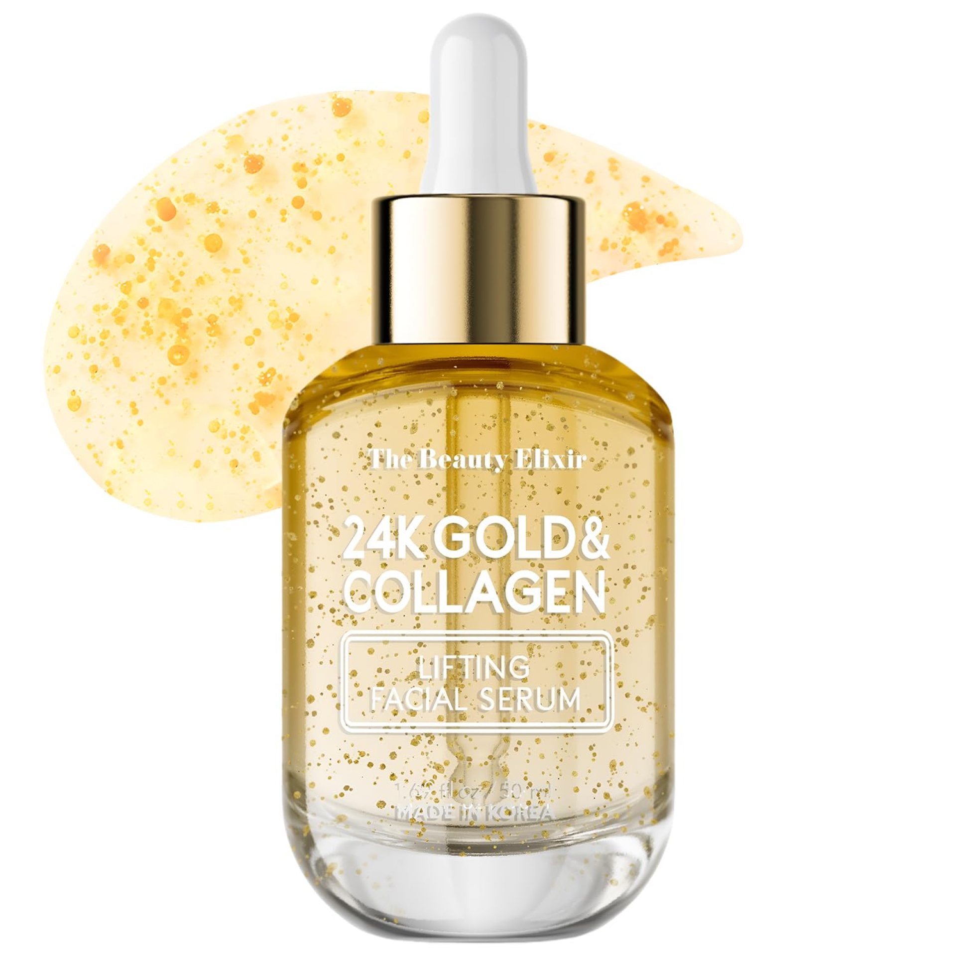 Beauty Elixir 24k Gold & Collagen Serum For Face – Deeply Hydrating, Lightweight & Wrinkle Treatment – Clean, Cruelty-Free Korean Skin Care for All Skin Types – Dermatologist Tested – 1.69 oz Beauty Elixir 24k Gold & Collagen Serum For Face – Deeply Hydrating, Lightweight & Wrinkle Treatment – Clean, Cruelty-Free Korean Skin Care for All Skin Types – Dermatologist Tested – 1.69 oz