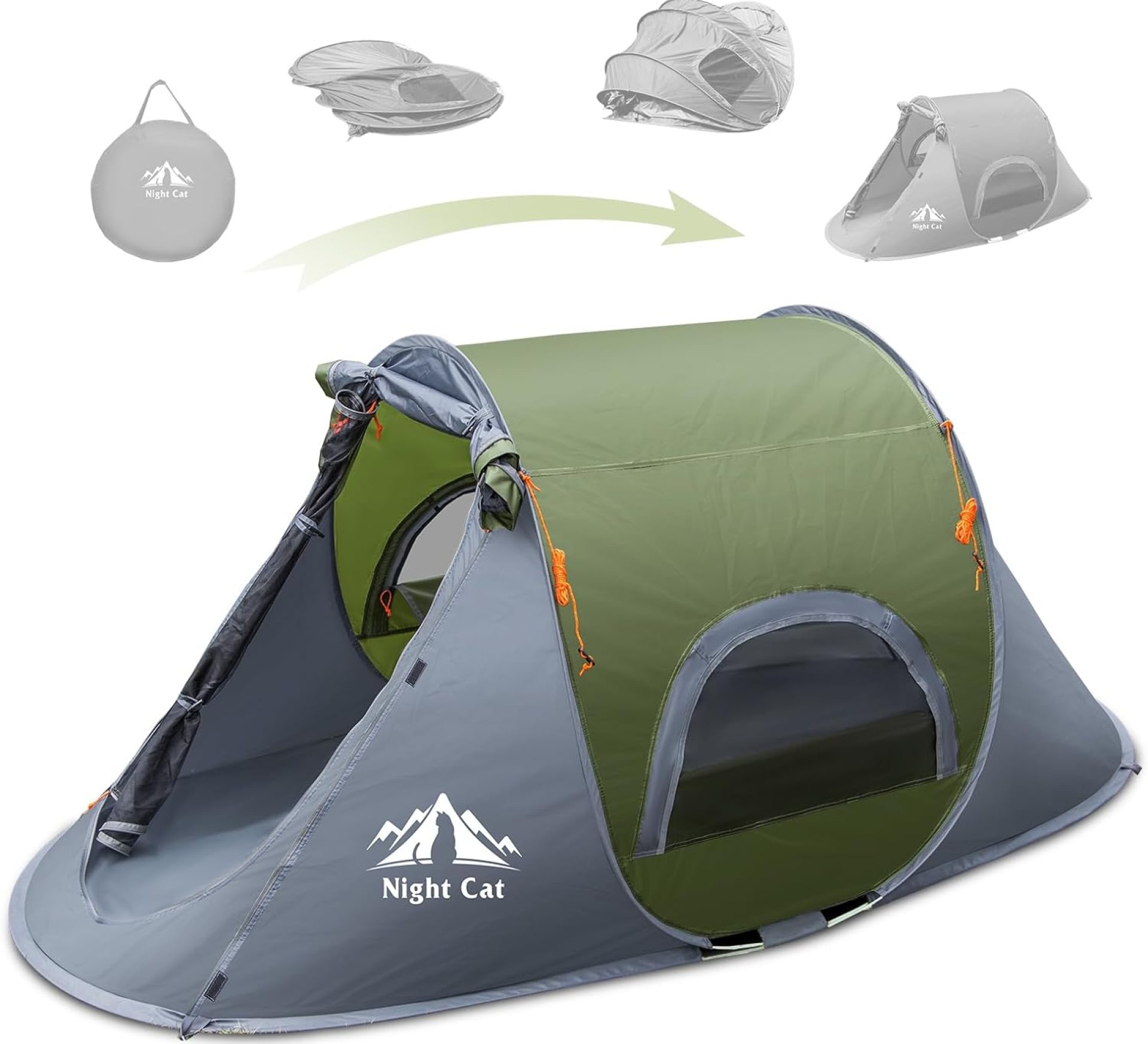 Night Cat Pop-up Camping Tent: 1 Person Tent Waterproof Instant Easy Setup Outdoor Tent Night Cat Pop-up Camping Tent: 1 Person Tent Waterproof Instant Easy Setup Outdoor Tent