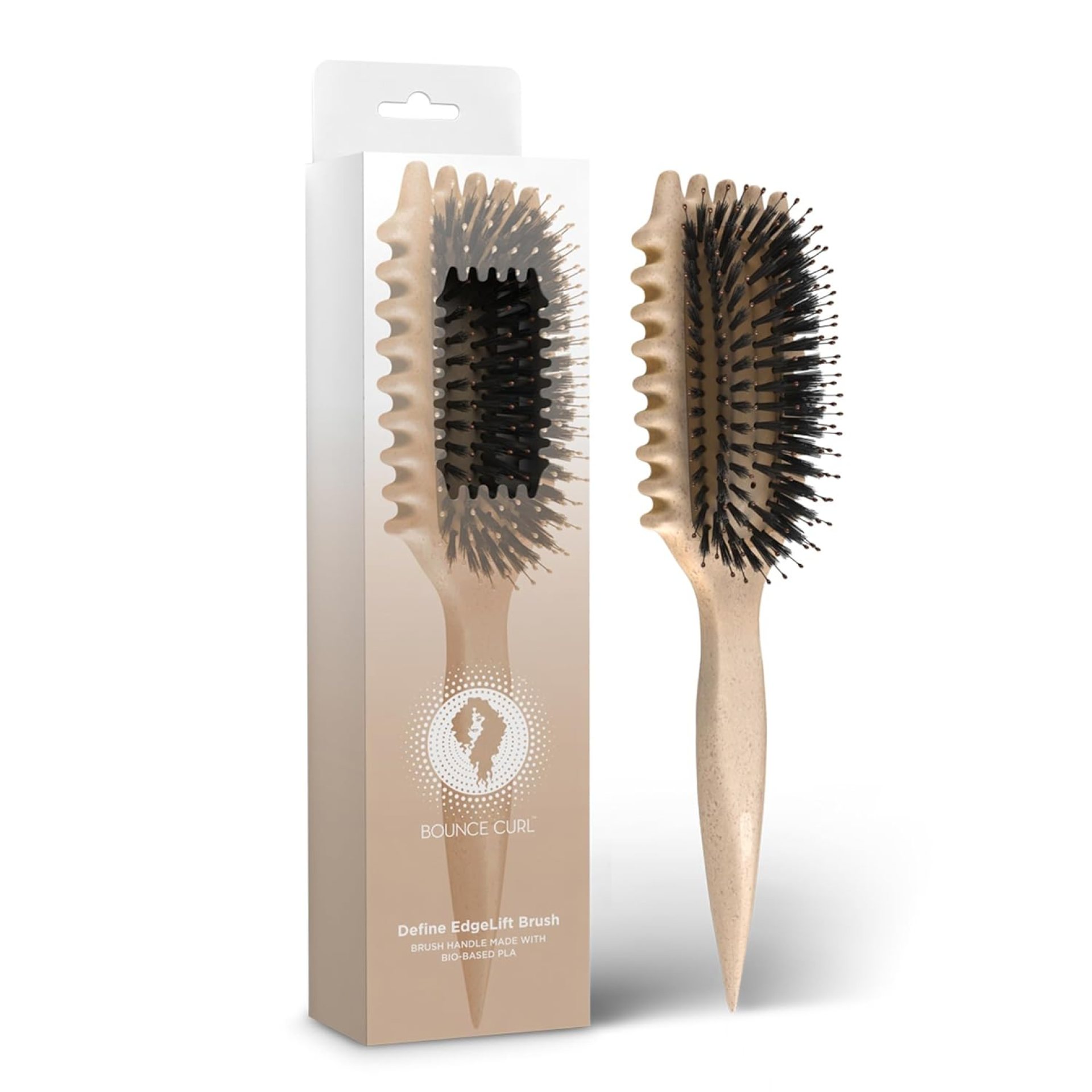 Bounce Curl Define EdgeLift Brush, 5-in-1 Tool for Effortlessly Defined Curls, Waves & Coils, Reduces Frizz – Tan Bounce Curl Define EdgeLift Brush, 5-in-1 Tool for Effortlessly Defined Curls, Waves & Coils, Reduces Frizz – Tan