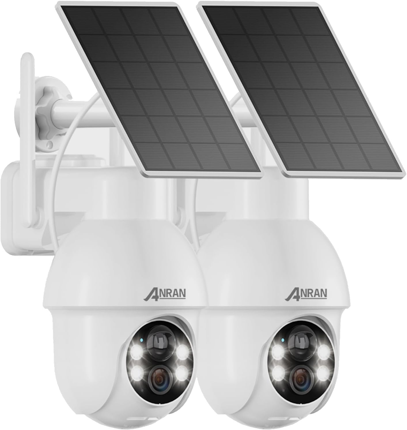 ANRAN 2K Solar Security Camera Wireless Outdoor, 2 Pack WiFi Camera Battery-Powered with 360° PTZ for Home Security, PIR Motion Detection, 3MP Color Night Vision, Two-Way Audio, Compatible with Alexa ANRAN 2K Solar Security Camera Wireless Outdoor, 2 Pack WiFi Camera Battery-Powered with 360° PTZ for Home Security, PIR Motion Detection, 3MP Color Night Vision, Two-Way Audio, Compatible with Alexa