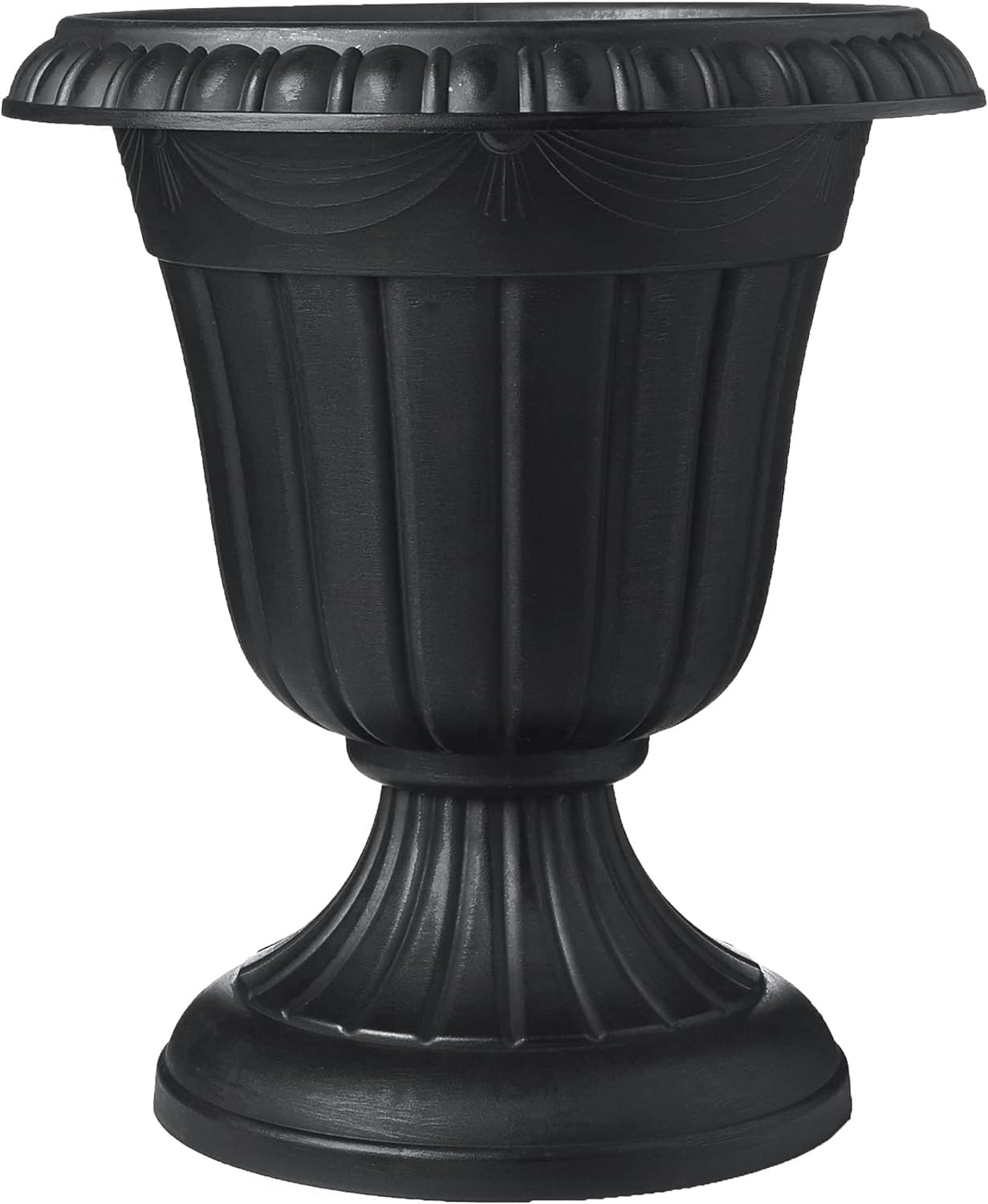 PL10BK Classic Traditional Plastic Urn Planter Indoor/Outdoor, 15″ x 13″, Black PL10BK Classic Traditional Plastic Urn Planter Indoor/Outdoor, 15″ x 13″, Black