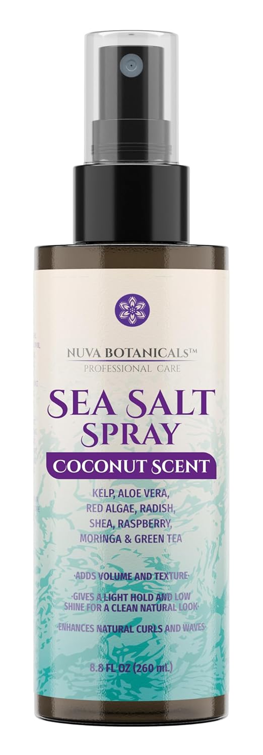 Coconut Sea Salt Hair Texturizing Spray with Castor Oil, Aloe Vera, Red Algae, Kelp, Raspberry, and Green Tea (8.8 Oz) Coconut Sea Salt Hair Texturizing Spray with Castor Oil, Aloe Vera, Red Algae, Kelp, Raspberry, and Green Tea (8.8 Oz)
