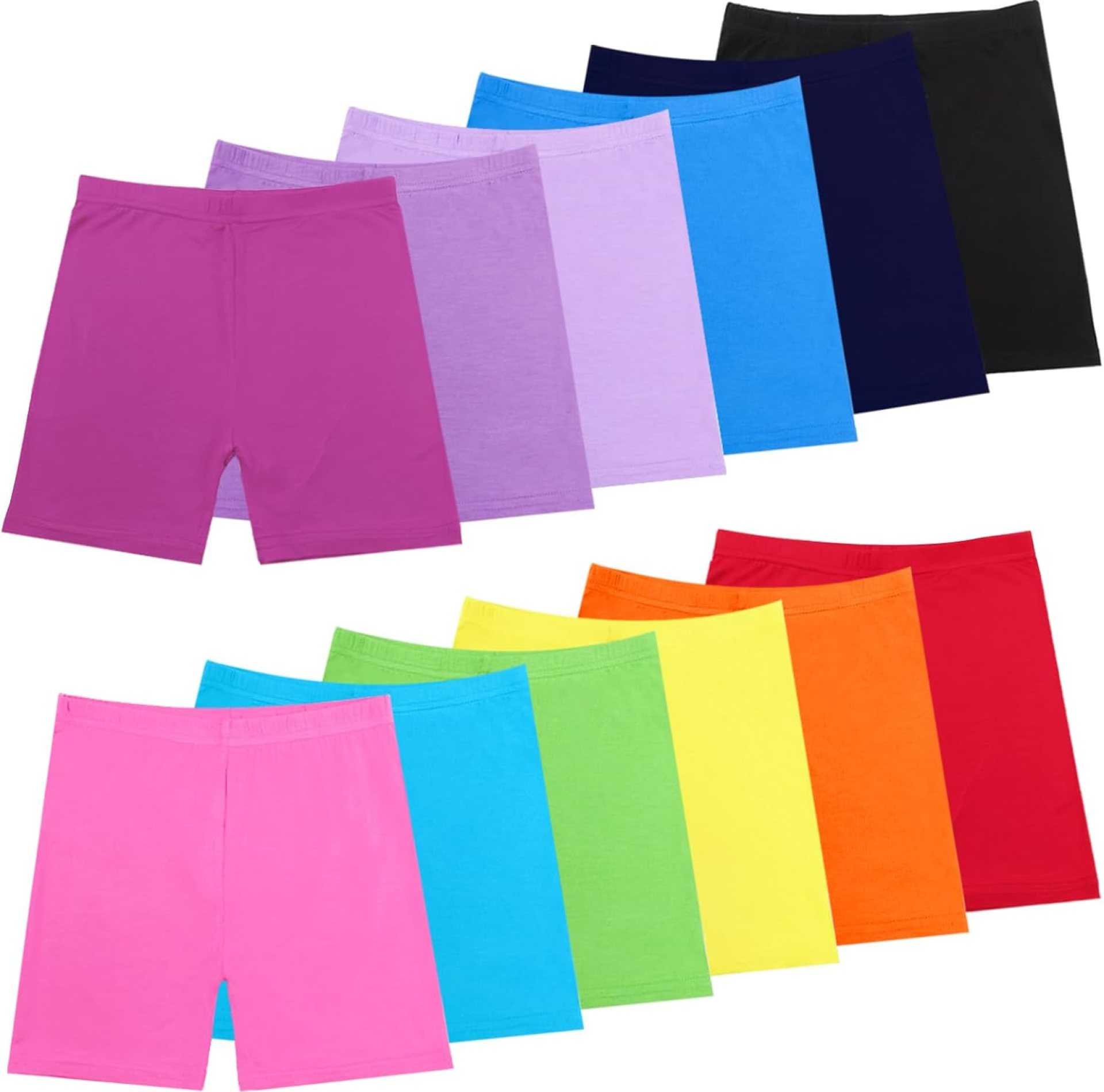 12 Pack Girls Dance Shorts, 12 Color Bike Short Breathable and Safety 12 Pack Girls Dance Shorts, 12 Color Bike Short Breathable and Safety
