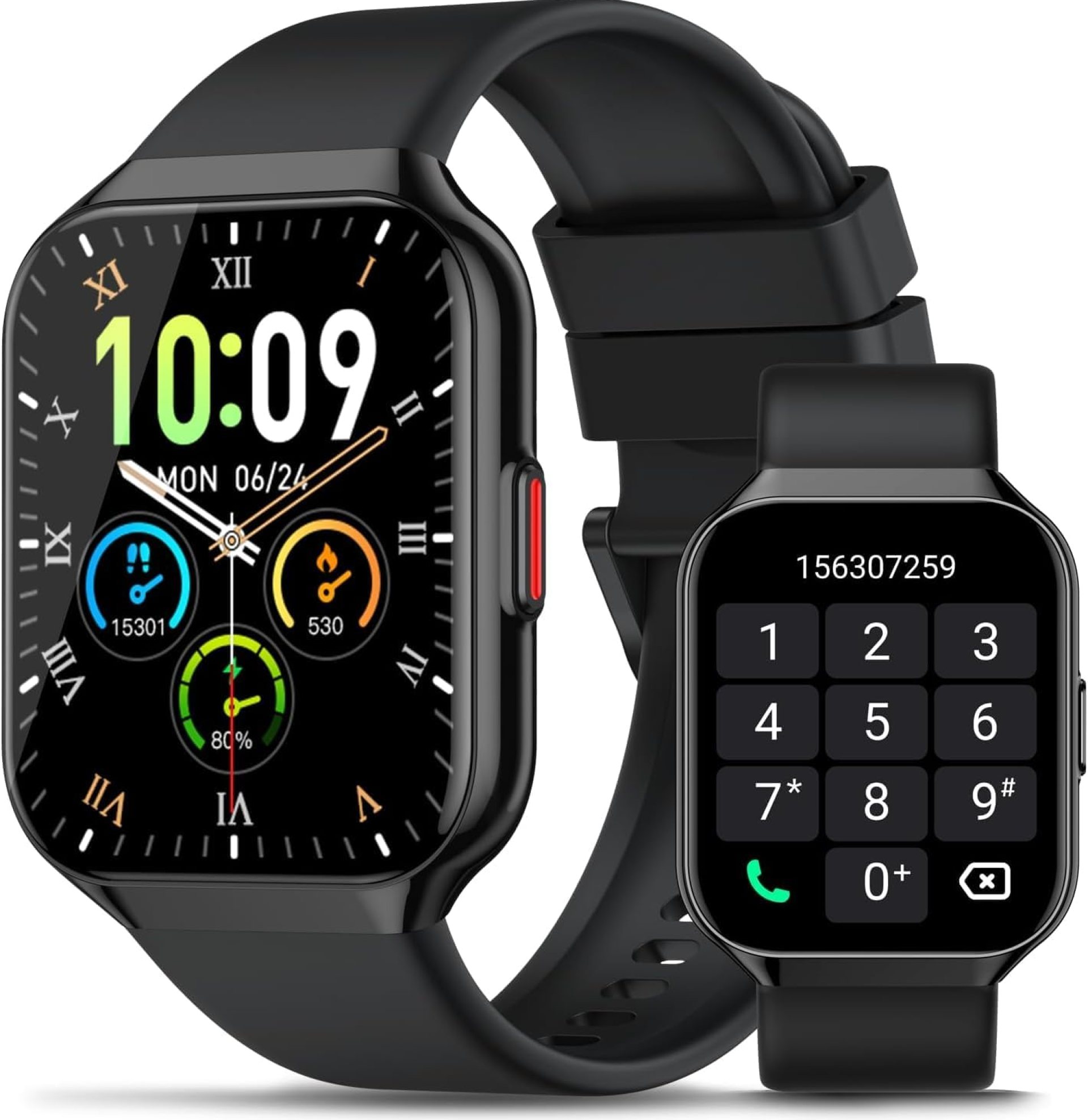 Smart Watch, 1.96″ HD Smartwatches for Men Women, (Answer/Make Calls), IP68 Waterproof Fitness Watch, Heart Rate/Sleep/SpO2 Monitor, Fitness Tracker with 113+ Sport Modes, for iOS/Android (Black) Smart Watch, 1.96″ HD Smartwatches for Men Women, (Answer/Make Calls), IP68 Waterproof Fitness Watch, Heart Rate/Sleep/SpO2 Monitor, Fitness Tracker with 113+ Sport Modes, for iOS/Android (Black)