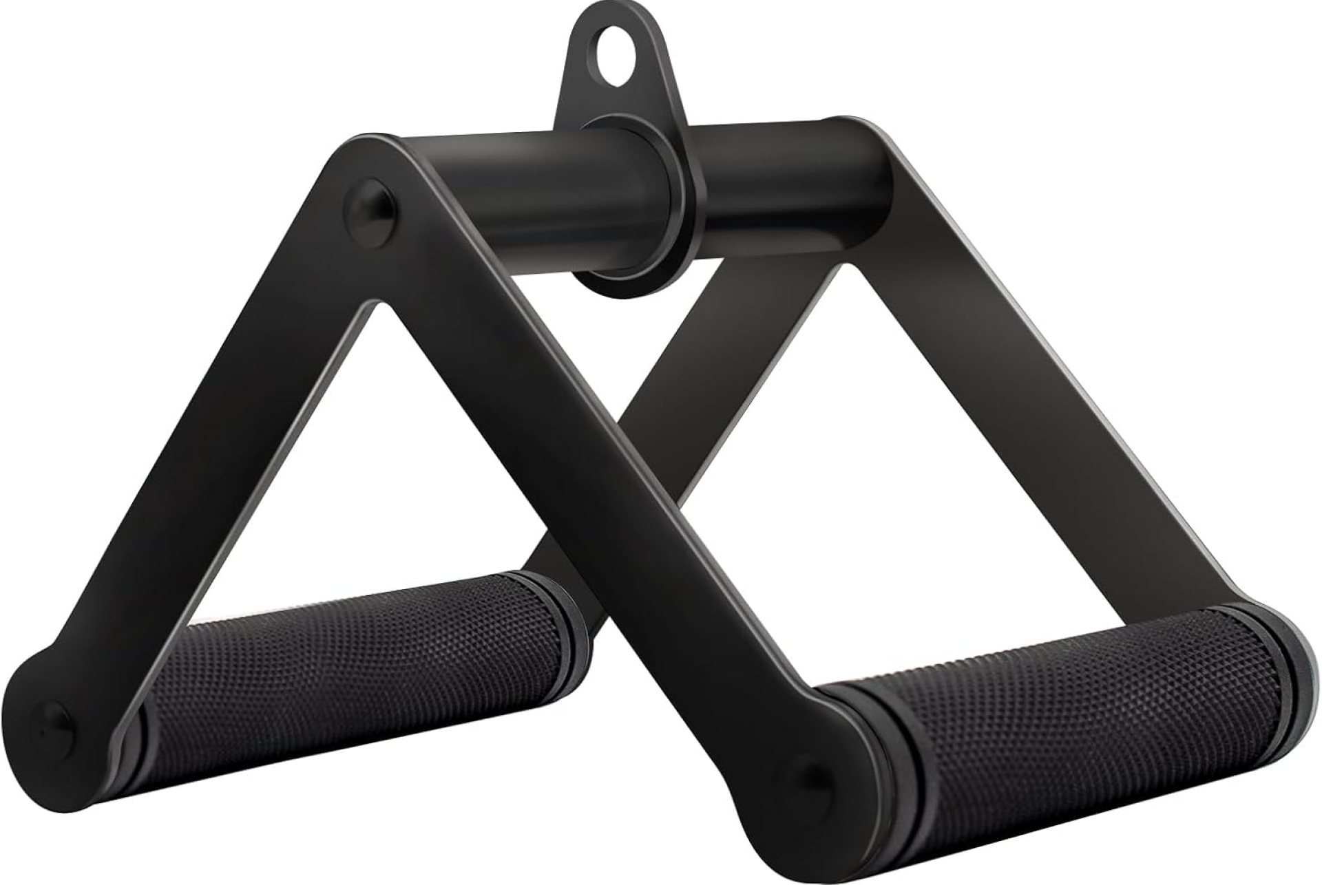 Double D Row Handle Cable Attachment for Weight Workout, Steel with Non-Slip Rubber Grip (Black) Double D Row Handle Cable Attachment for Weight Workout, Steel with Non-Slip Rubber Grip (Black)