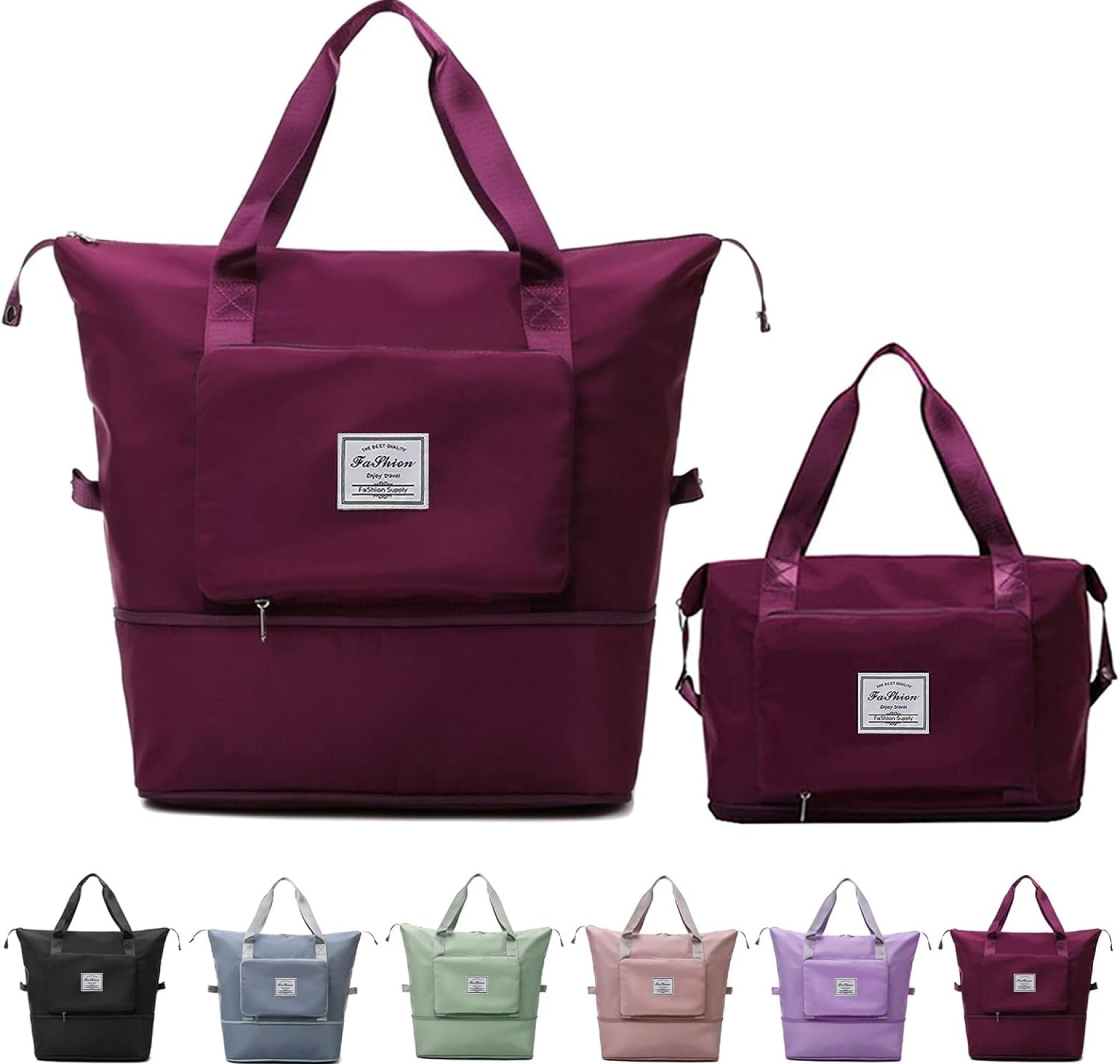 Large Capacity Travel Bag, Foldable Travel Bag, Expandable Travel Duffel Bag, Collapsible Waterproof Large Capacity Travel Handbag, Overnight Bag for Women and Man Large Capacity Travel Bag, Foldable Travel Bag, Expandable Travel Duffel Bag, Collapsible Waterproof Large Capacity Travel Handbag, Overnight Bag for Women and Man