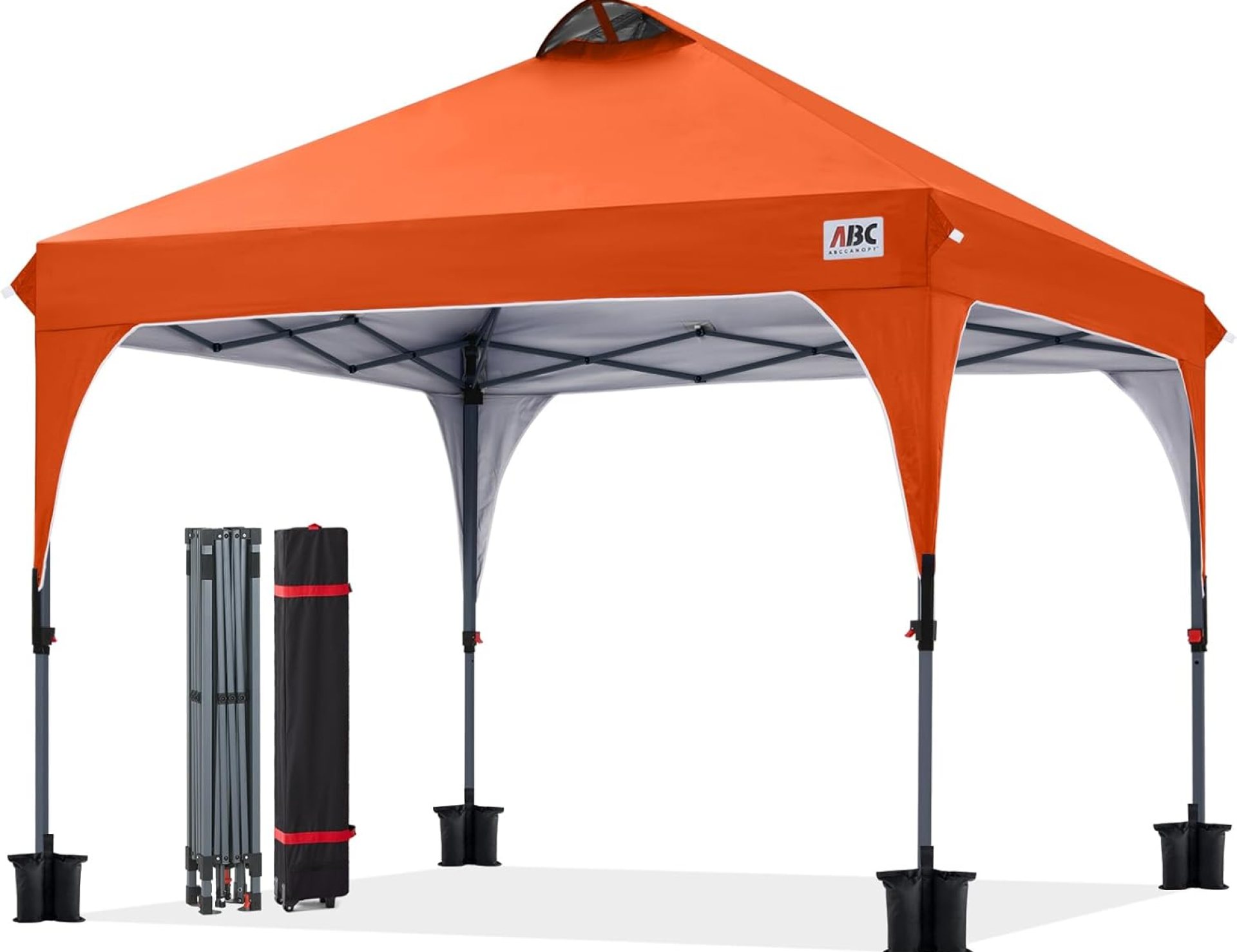 ABCCANOPY Outdoor Pop up Canopy Tent, 10×10 Instant Portable Canopy for Camping, Beach, Backyard,Orange ABCCANOPY Outdoor Pop up Canopy Tent, 10×10 Instant Portable Canopy for Camping, Beach, Backyard,Orange