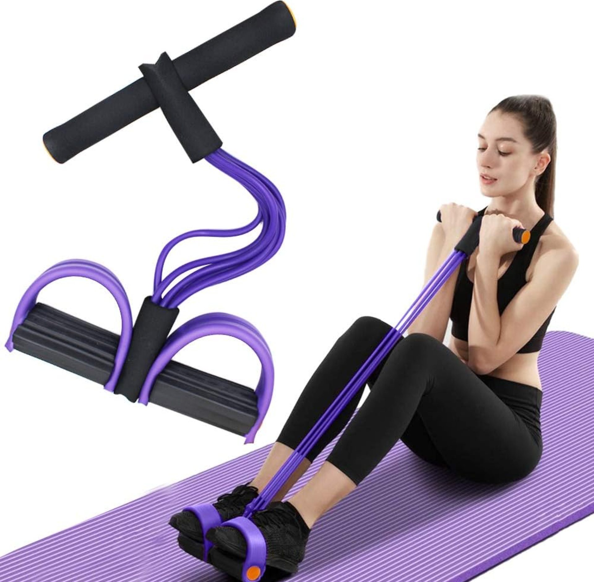 Multifunction Tension Rope, 6-Tube Elastic Yoga Pedal Puller Resistance Band, Natural Latex Tension Rope Fitness Equipment, for Abdomen/Waist/Arm/Leg Stretching Slimming Training Multifunction Tension Rope, 6-Tube Elastic Yoga Pedal Puller Resistance Band, Natural Latex Tension Rope Fitness Equipment, for Abdomen/Waist/Arm/Leg Stretching Slimming Training