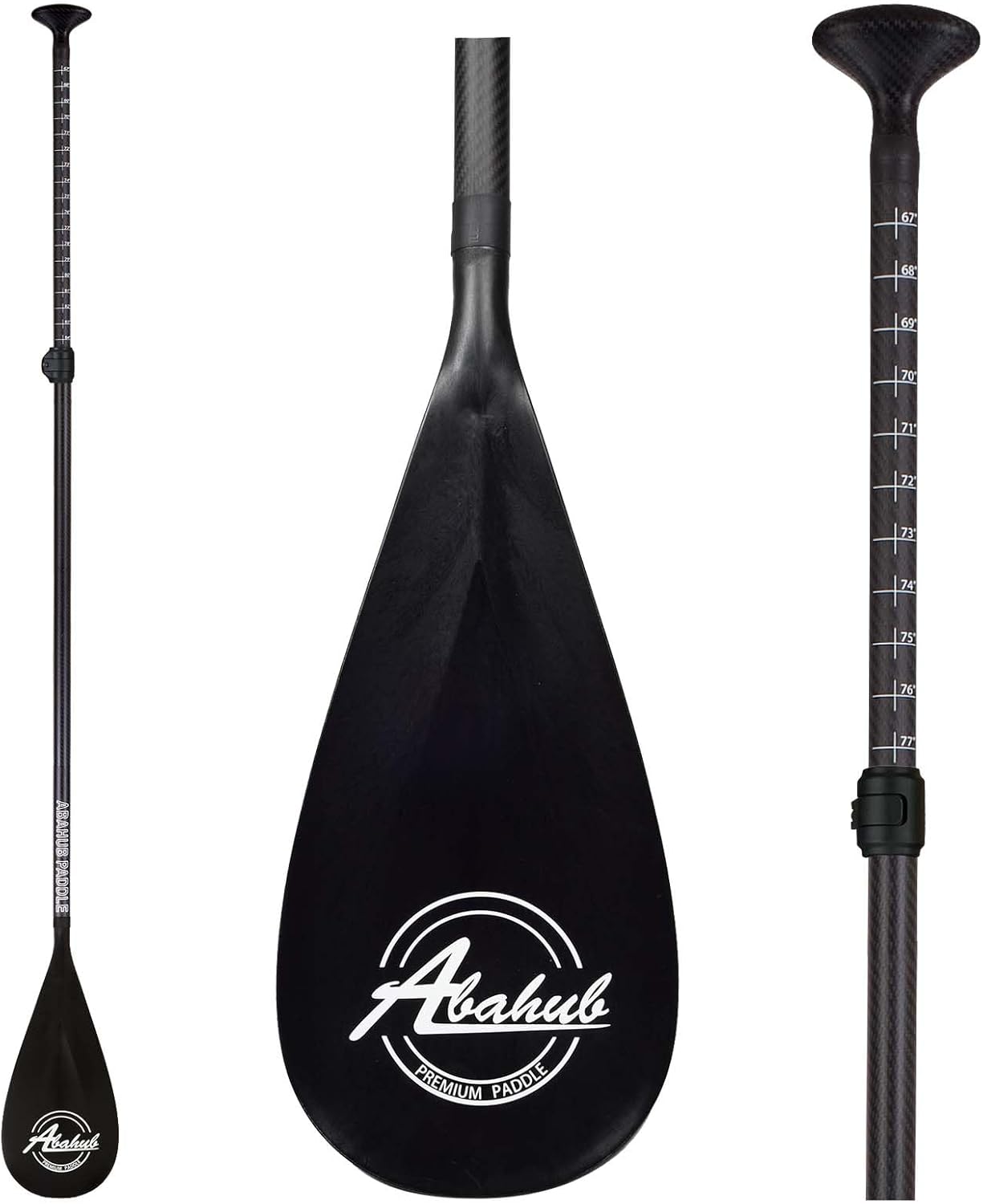 Abahub Carbon Fiber SUP Paddles, 1 x 3 Section Adjustable 67″ – 86″ Carbon Fiber Shaft, Lightweight Stand-up Paddle Oars for Paddleboards, with a Carrying Bag Abahub Carbon Fiber SUP Paddles, 1 x 3 Section Adjustable 67″ – 86″ Carbon Fiber Shaft, Lightweight Stand-up Paddle Oars for Paddleboards, with a Carrying Bag