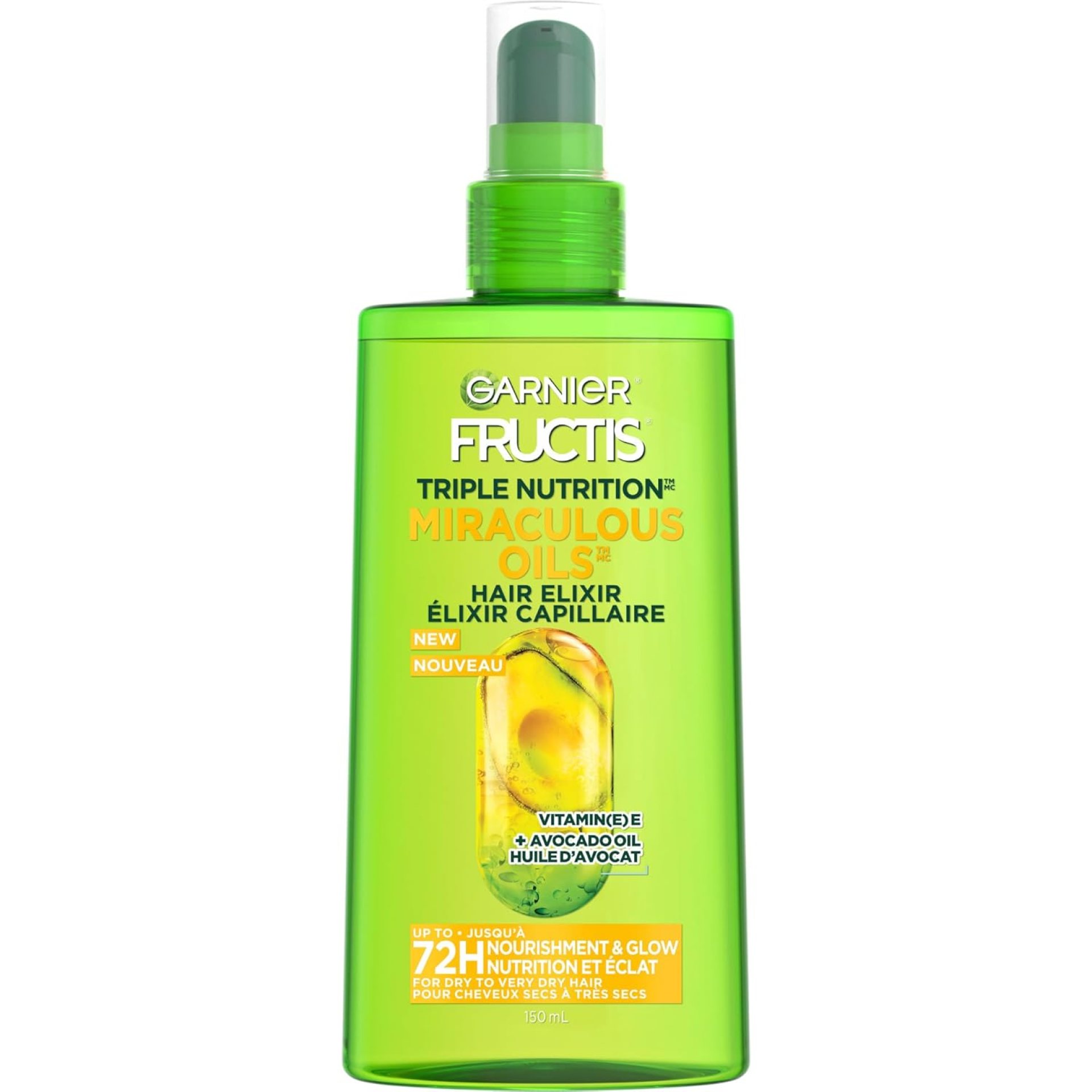 Garnier Fructis Triple Nutrition Marvelous Oil Hair Elixir, 5.0 Fl Oz, 1 Count (Packaging May Vary) Garnier Fructis Triple Nutrition Marvelous Oil Hair Elixir, 5.0 Fl Oz, 1 Count (Packaging May Vary)