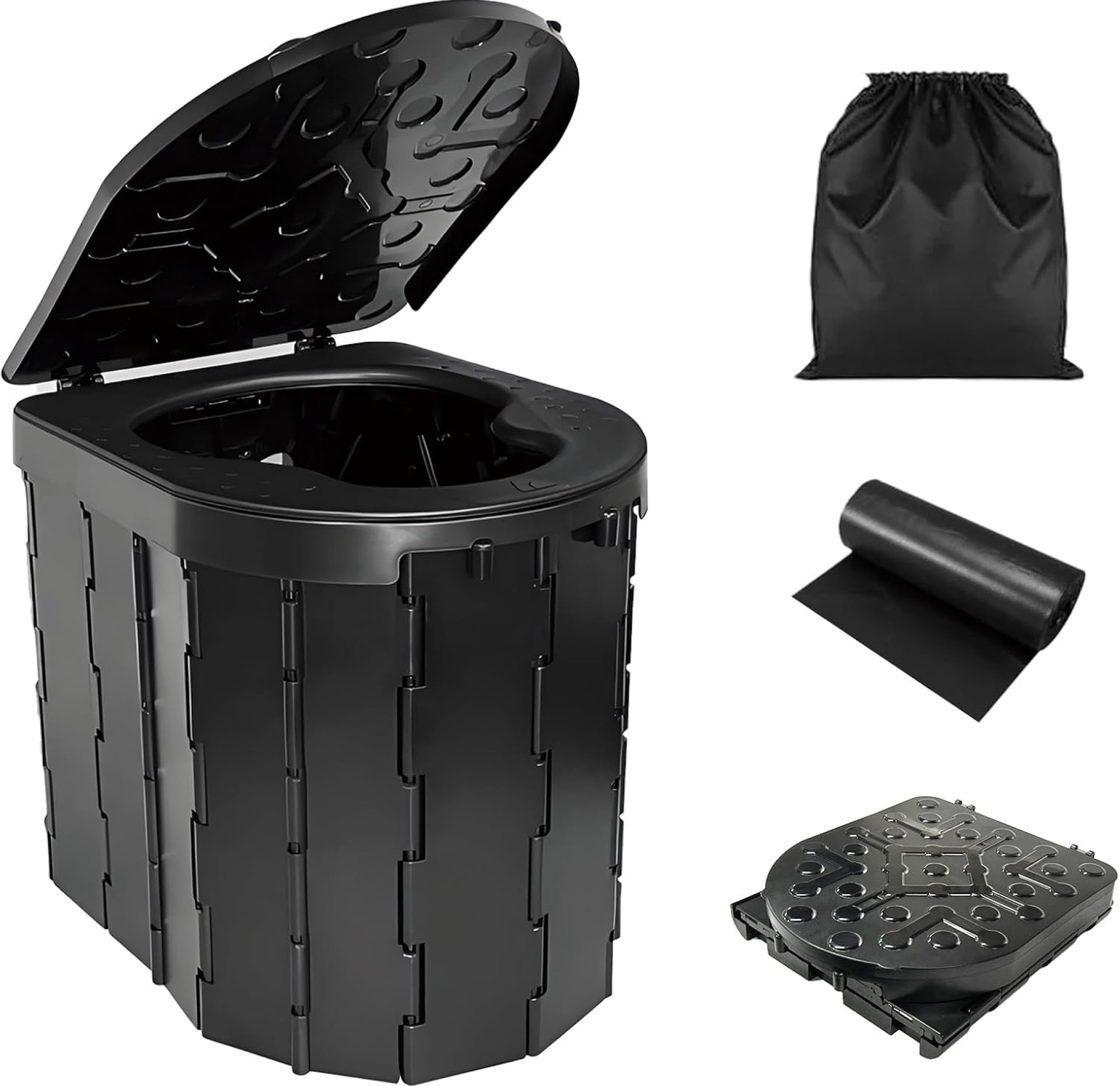Foldable Detachable Potty For Travel, Portable Camping Toilet Camping Toilet, Car, Hiking, Fishing, Long Trip, Tent, Beach, Boat For Adults And Kids Outdoor Emergency Hygiene Supplies Foldable Detachable Potty For Travel, Portable Camping Toilet Camping Toilet, Car, Hiking, Fishing, Long Trip, Tent, Beach, Boat For Adults And Kids Outdoor Emergency Hygiene Supplies