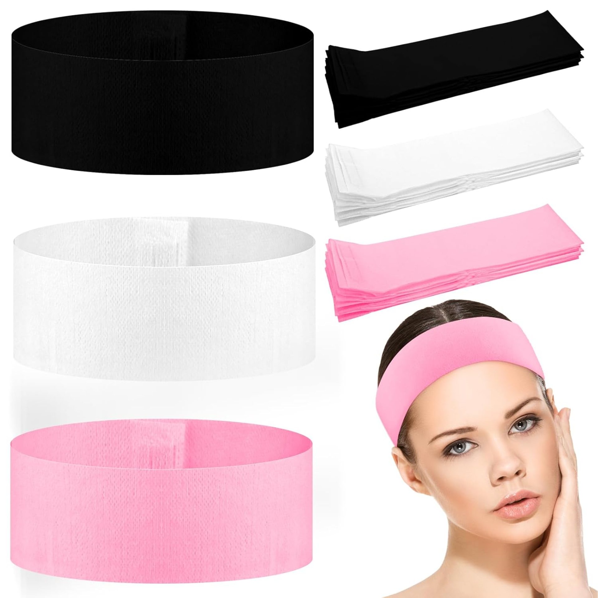 30 Pcs Disposable Spa Facial Headbands Spa Stretch Non Woven Facial Hair Band Elastic Soft Skin Care Hair Band for Women Salons Facials Women’s Skincare Makeup Bath Sport White Black Pink 30 Pcs Disposable Spa Facial Headbands Spa Stretch Non Woven Facial Hair Band Elastic Soft Skin Care Hair Band for Women Salons Facials Women’s Skincare Makeup Bath Sport White Black Pink