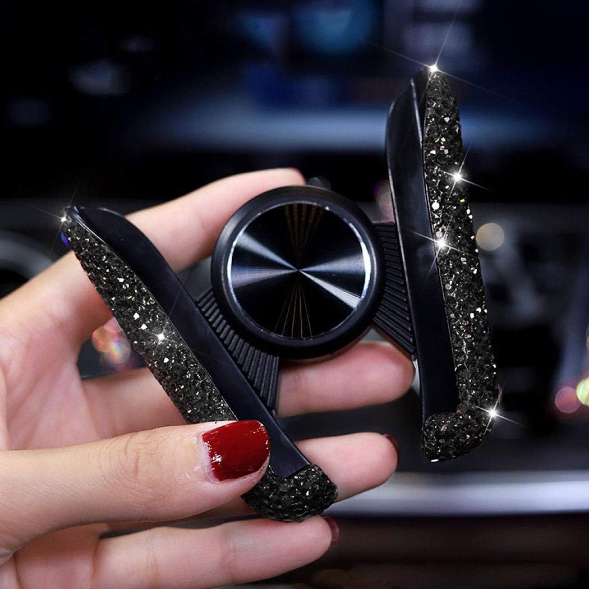 SUNCARACCL Bling Car Phone Holder Mini Dash Air Vent Automatic Mount Universal 360°Adjustable Crystal Auto Stand Accessories for Women and Girls (Black) SUNCARACCL Bling Car Phone Holder Mini Dash Air Vent Automatic Mount Universal 360°Adjustable Crystal Auto Stand Accessories for Women and Girls (Black)