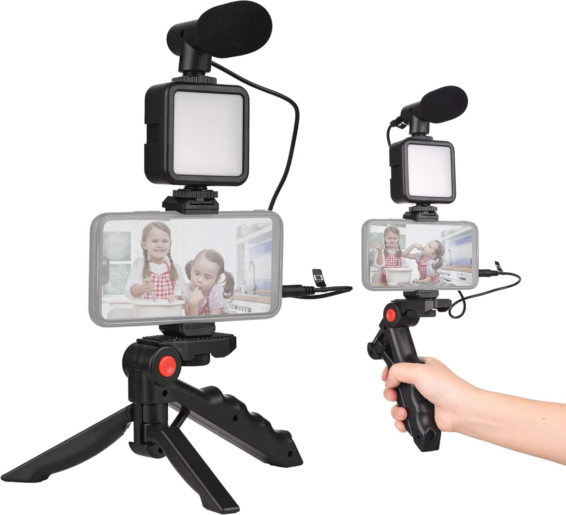 Andoer Smartphone Vlog Kit Mini LED Video Light + Cardioid Microphone + Extendable Phone Clip + Tripod with Adjustable Brightness for Live Stream Vlog Video Shooting Video Conference Selfie Andoer Smartphone Vlog Kit Mini LED Video Light + Cardioid Microphone + Extendable Phone Clip + Tripod with Adjustable Brightness for Live Stream Vlog Video Shooting Video Conference Selfie