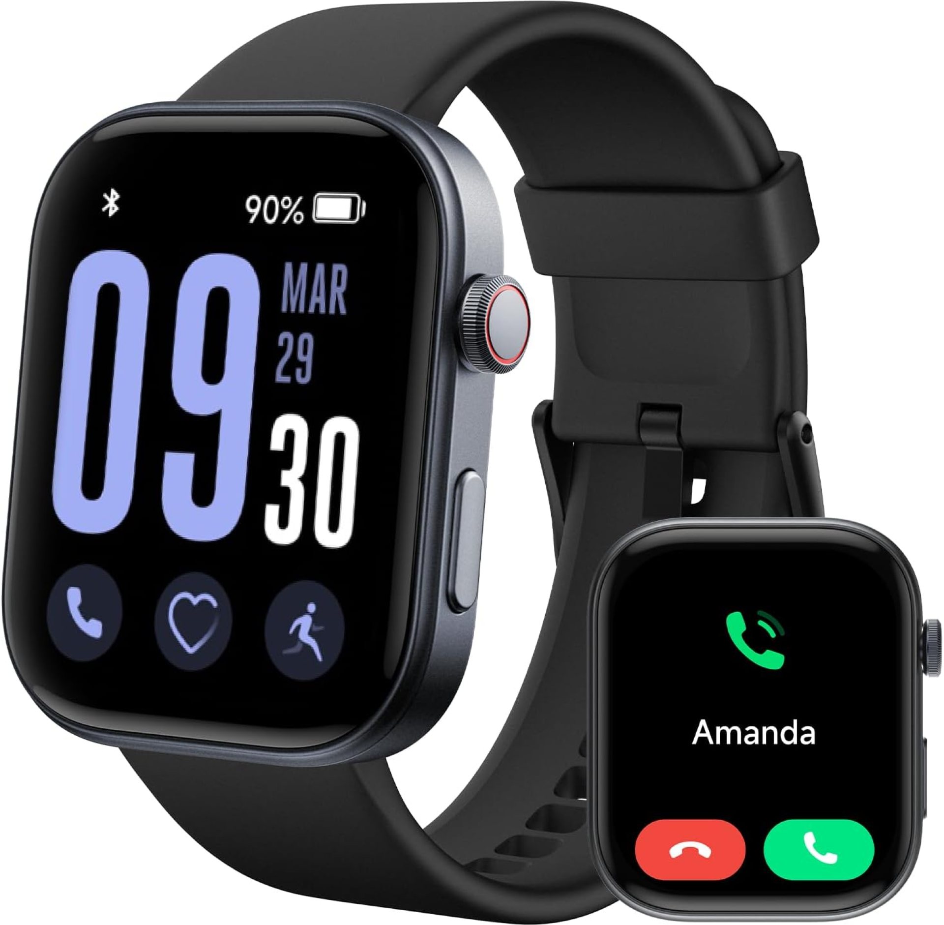 Smart Watches for Men/Women for Android iPhone, 1.99″ AMOLED Screen Fitness Watch with Bluetooth Call (Make/Answer), Heart Rate/SpO2/Sleep Monitor, 3ATM Waterproof, 12 Days Battery, 105 Sport Modes Smart Watches for Men/Women for Android iPhone, 1.99″ AMOLED Screen Fitness Watch with Bluetooth Call (Make/Answer), Heart Rate/SpO2/Sleep Monitor, 3ATM Waterproof, 12 Days Battery, 105 Sport Modes