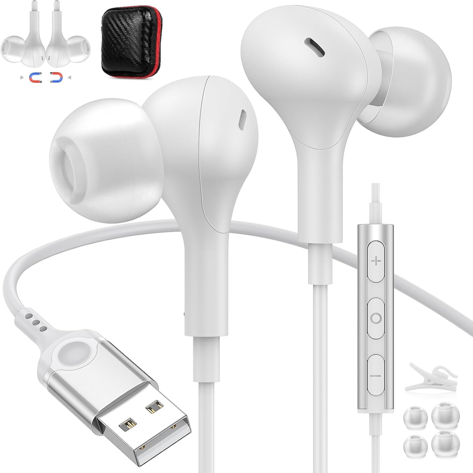 Computer Headset with Microphone USB Headphones for PC USB A Laptop Headset 7.5FT Cord in-Ear Magnetic Earbuds for Laptop Desktop Notebook Earphone for Office Live Broadcast Gaming Computer Headset with Microphone USB Headphones for PC USB A Laptop Headset 7.5FT Cord in-Ear Magnetic Earbuds for Laptop Desktop Notebook Earphone for Office Live Broadcast Gaming