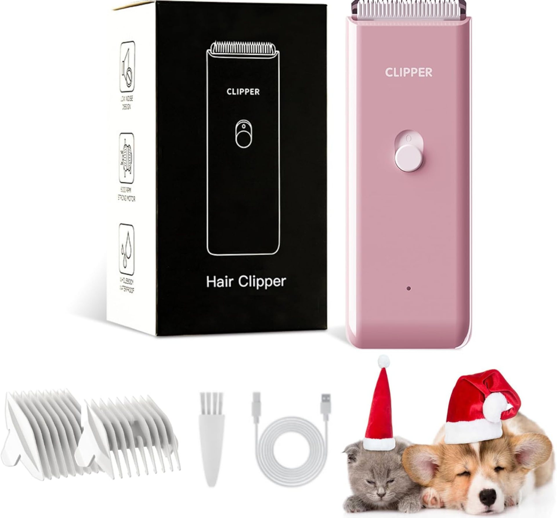 Home Professional Dog Grooming Kit Clipper Low Noise USB Rechargeable for Dog Cat Home Professional Dog Grooming Kit Clipper Low Noise USB Rechargeable for Dog Cat