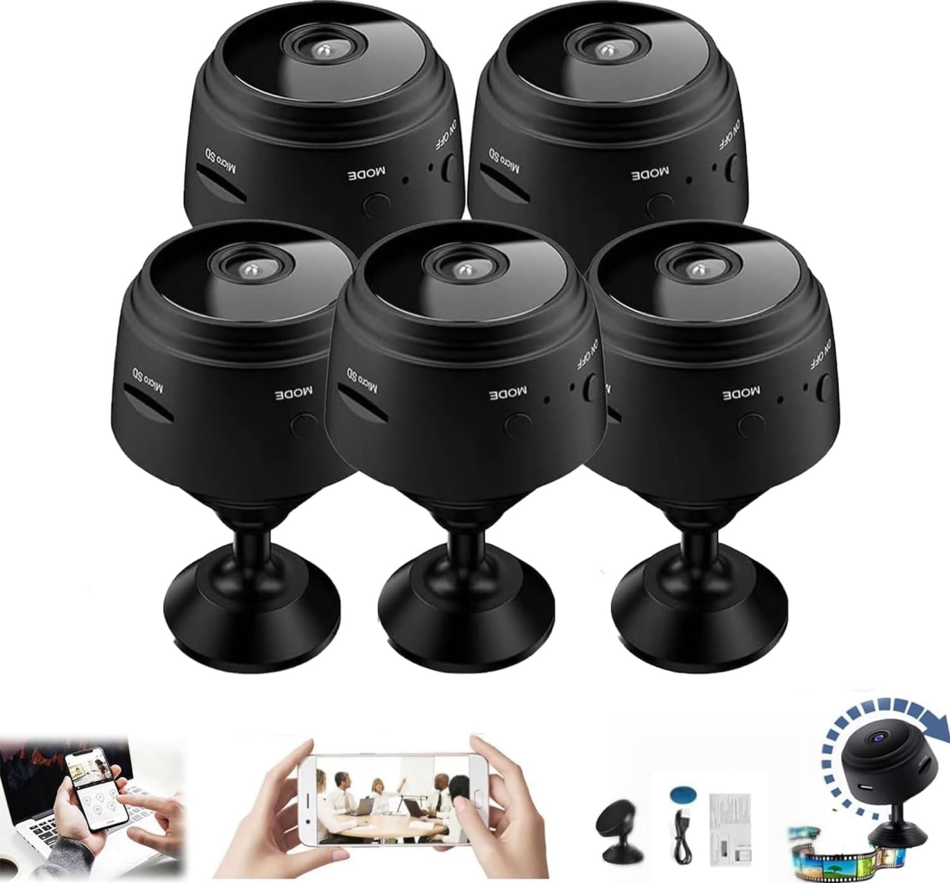 Magnetic Mini Security Camera 2024 Upgraded, Security Camera 120 Days Standby Battery Life, Mini 1080p HD Wireless Magnetic Security Camera, House Camera with Motion Detection Night Vision (5pcs) Magnetic Mini Security Camera 2024 Upgraded, Security Camera 120 Days Standby Battery Life, Mini 1080p HD Wireless Magnetic Security Camera, House Camera with Motion Detection Night Vision (5pcs)