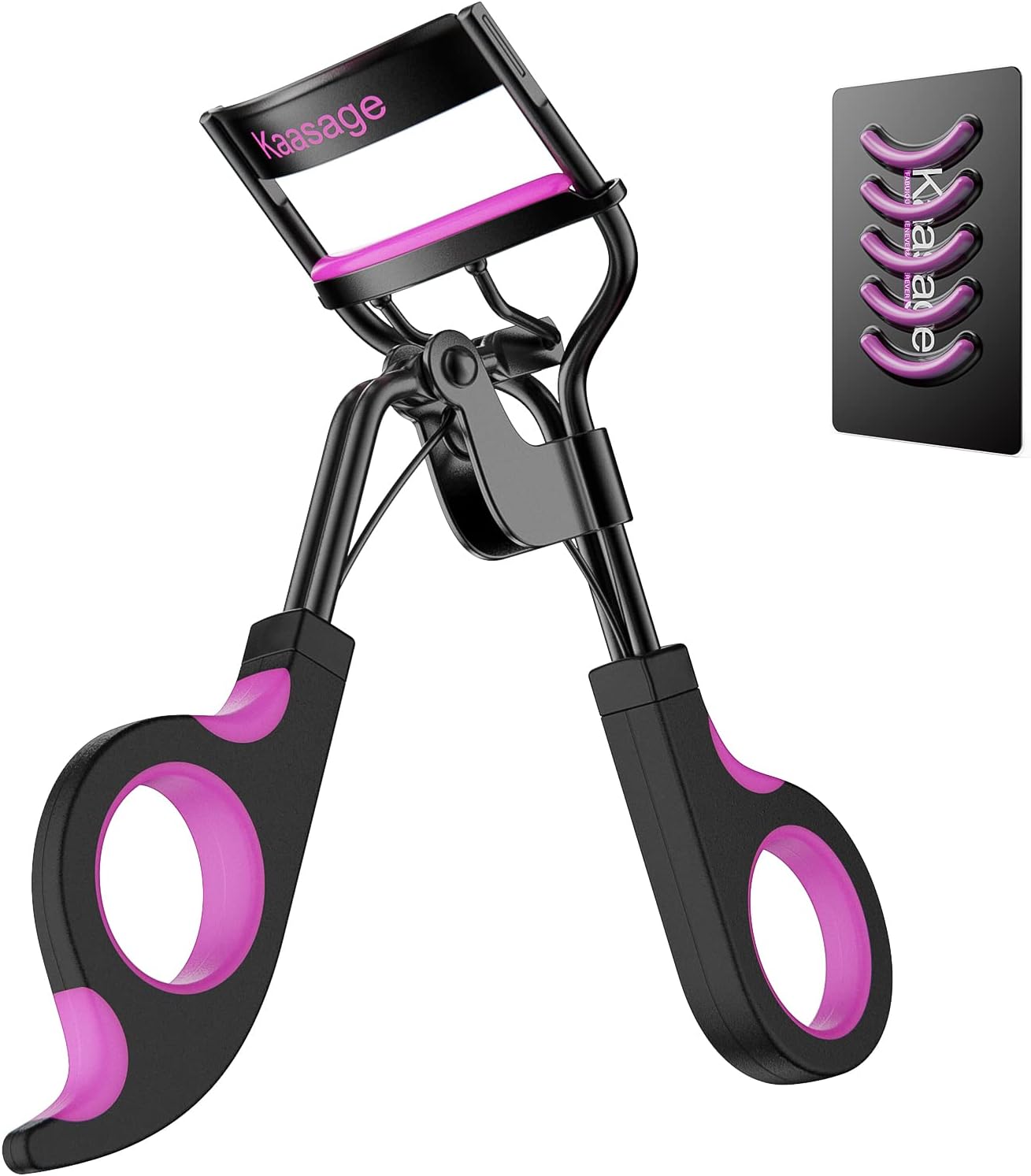 Kaasage Eyelash Curler with Pads, Lash Curler with 5 Extra Silicone Replacement Pads, Achieve Perfect Curls in 5 Seconds Kaasage Eyelash Curler with Pads, Lash Curler with 5 Extra Silicone Replacement Pads, Achieve Perfect Curls in 5 Seconds