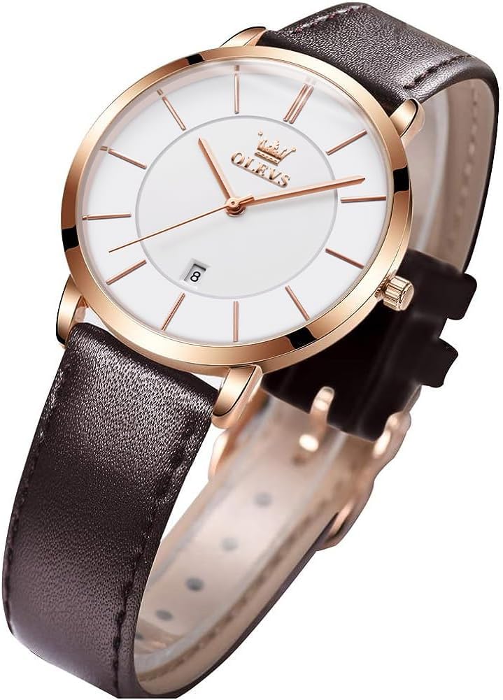 OLEVS Women’s Watches for Ladies Female Wrist Watch Leather Band Waterproof Thin Minimalist Casual Simple Dress Quartz Analog with Date Calendar OLEVS Women’s Watches for Ladies Female Wrist Watch Leather Band Waterproof Thin Minimalist Casual Simple Dress Quartz Analog with Date Calendar