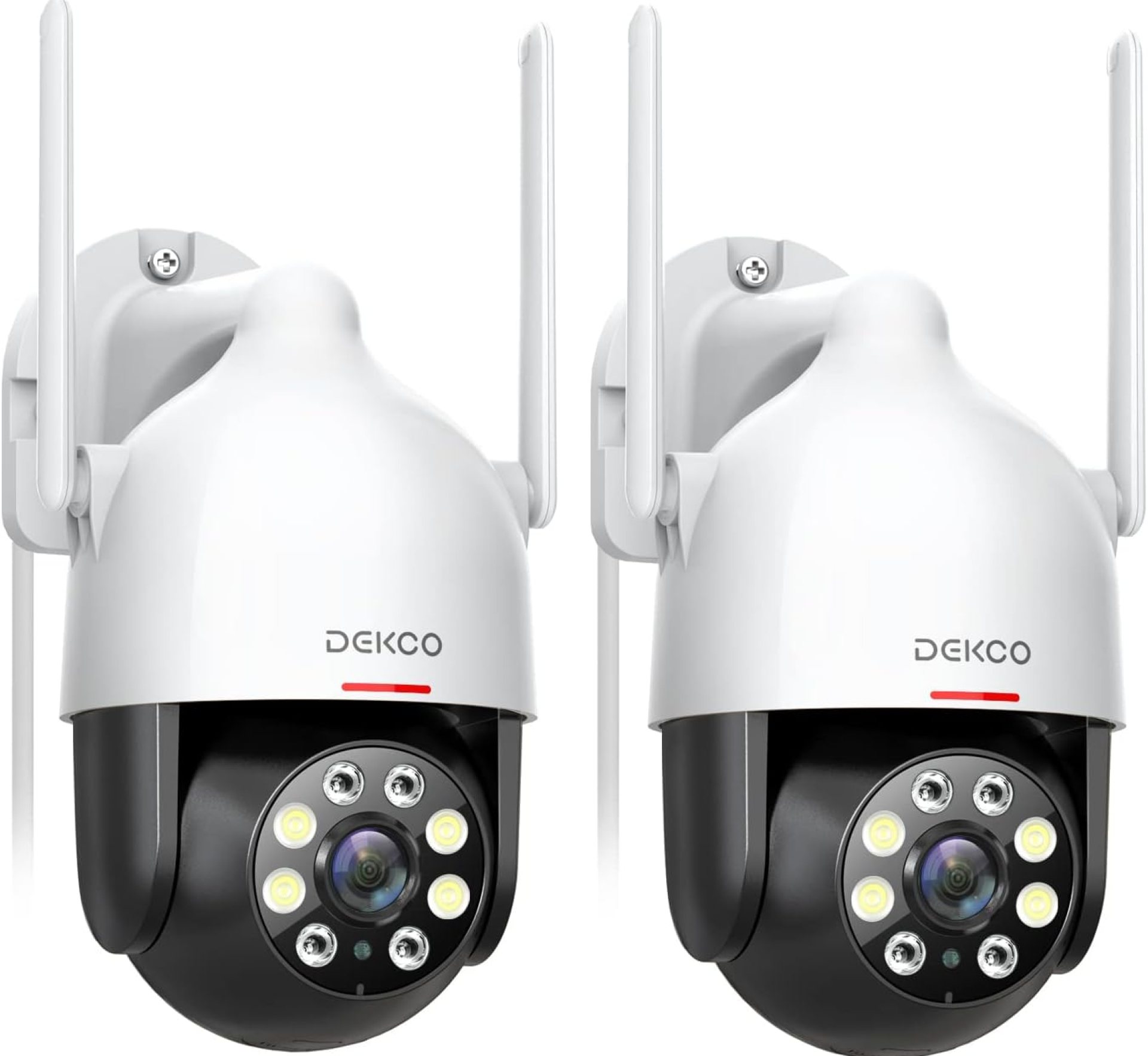 DEKCO 2K Security Camera Outdoor 2Packs, WiFi Outdoor Security Cameras Pan-Tilt 360° View, 3MP Surveillance Cameras with Motion Detection and Siren, 2-Way Audio, Full Color Night Vision, Waterproof DEKCO 2K Security Camera Outdoor 2Packs, WiFi Outdoor Security Cameras Pan-Tilt 360° View, 3MP Surveillance Cameras with Motion Detection and Siren, 2-Way Audio, Full Color Night Vision, Waterproof