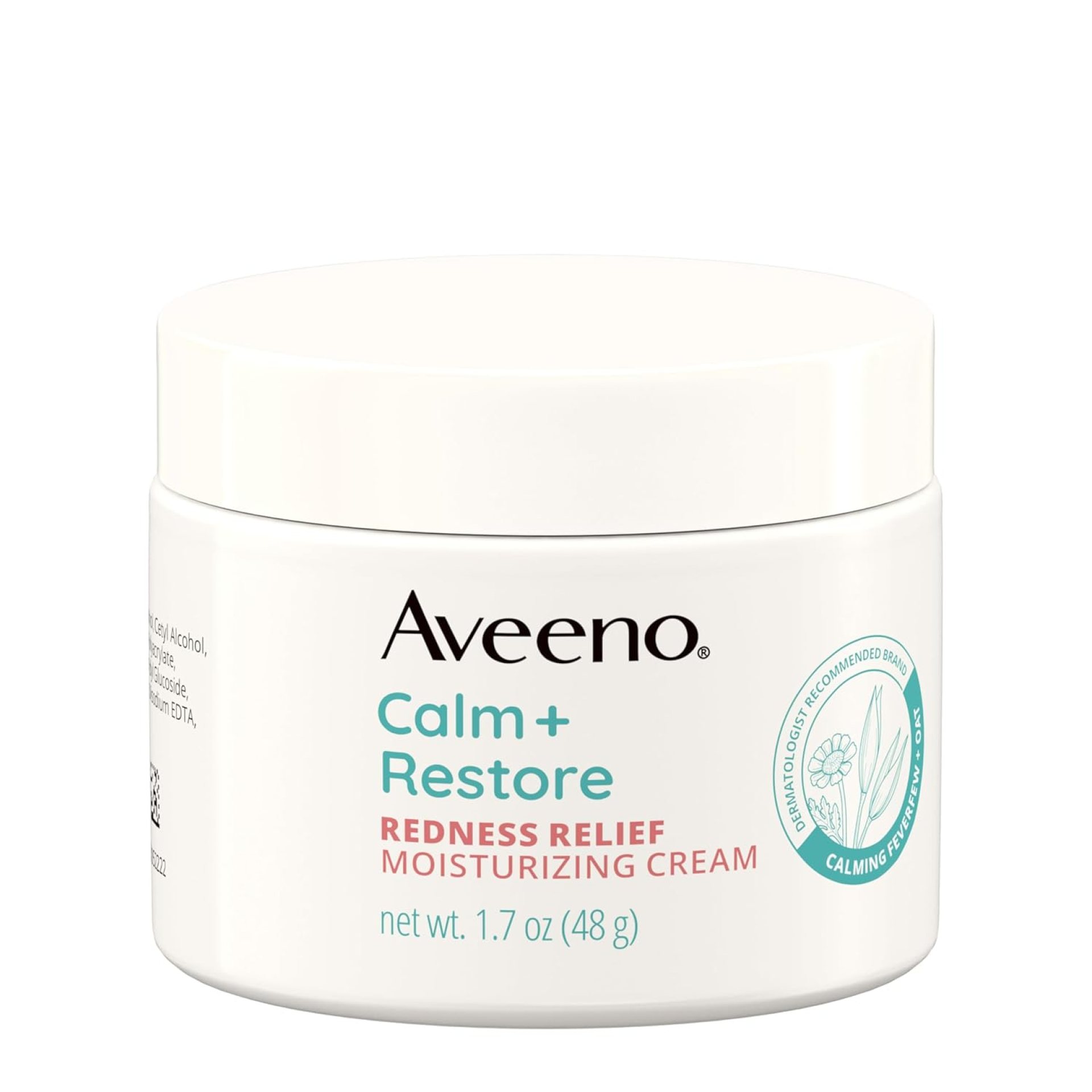 Aveeno Calm + Restore Facial Cream for Redness Relief, Soothing Face Moisturizer for Sensitive Skin, Hypoallergenic Formula, Fragrance-Free, 1.7 OZ Aveeno Calm + Restore Facial Cream for Redness Relief, Soothing Face Moisturizer for Sensitive Skin, Hypoallergenic Formula, Fragrance-Free, 1.7 OZ
