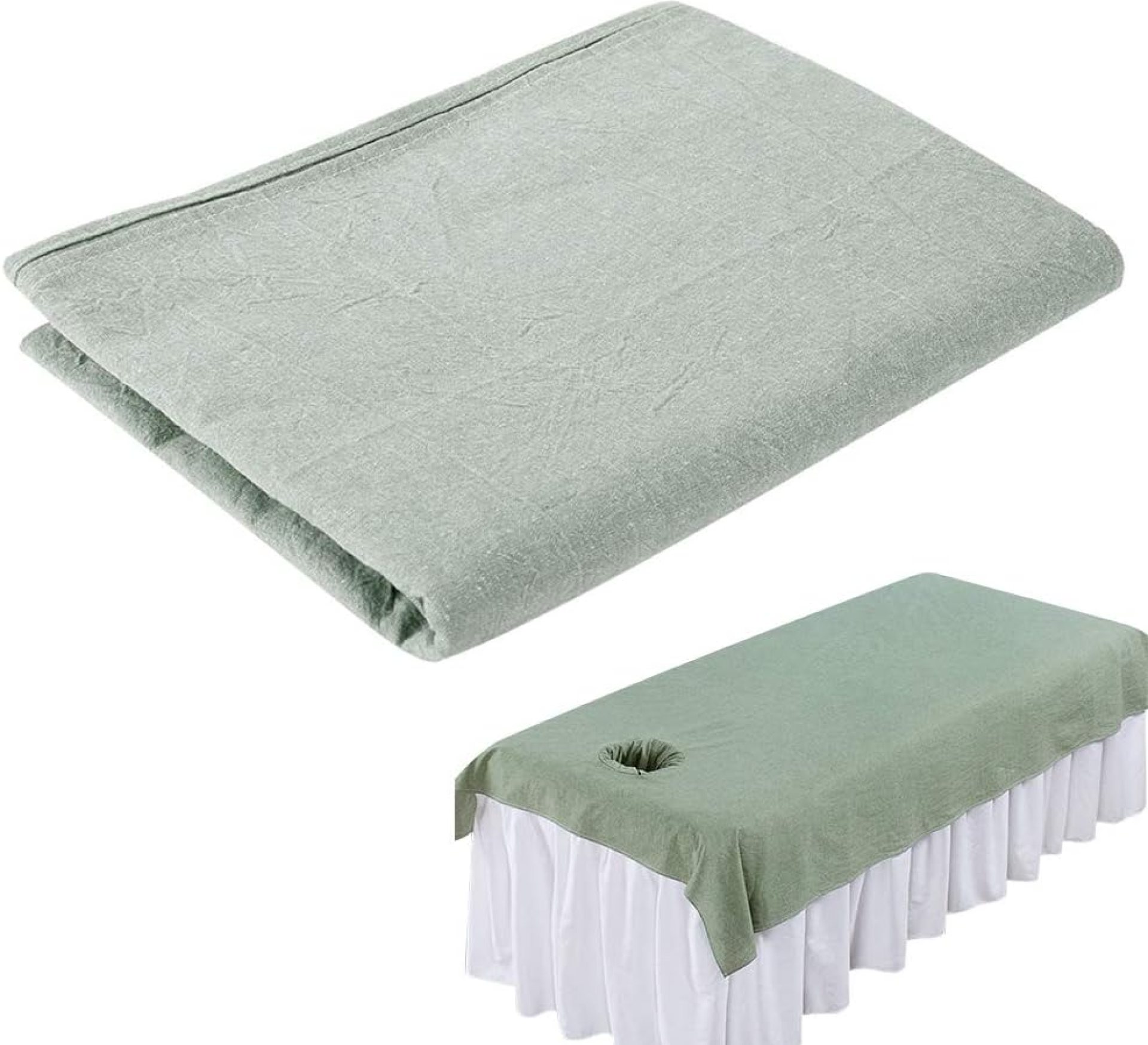 Beauty Massage Bed Sheets, Salon Massage SPA Couch Soft Cotton Bed Cover Protector with Face Breath Hole (Green) Beauty Massage Bed Sheets, Salon Massage SPA Couch Soft Cotton Bed Cover Protector with Face Breath Hole (Green)