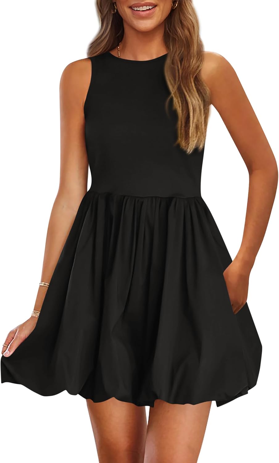PRETTYGARDEN Summer Dresses for Women 2025 Casual Sleeveless Tank Mini Short Dress Crew Neck Bubble Sundress with Pockets PRETTYGARDEN Summer Dresses for Women 2025 Casual Sleeveless Tank Mini Short Dress Crew Neck Bubble Sundress with Pockets