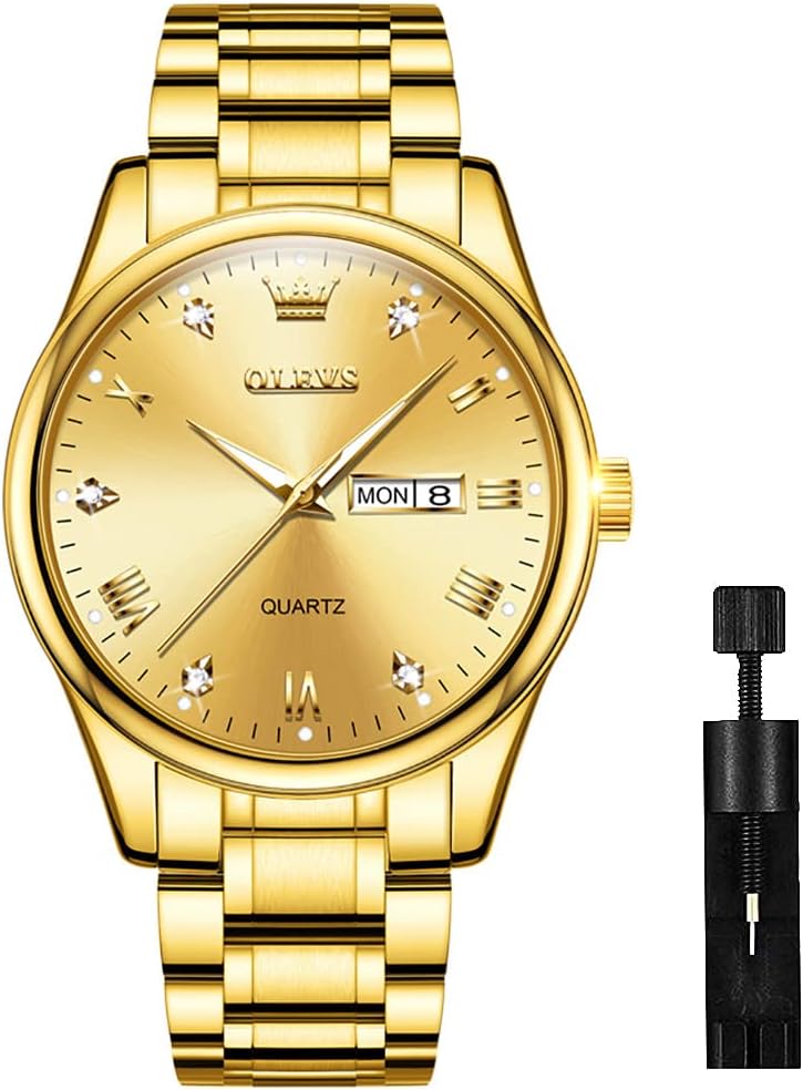 OLEVS Men’s Luxury Stainless Steel Watch, Big Face Gold Silver Two Tone Analog Quartz Dress Watch for Men, Casual Easy to Read Waterproof Luminous Day Date Men Wrist Watch OLEVS Men’s Luxury Stainless Steel Watch, Big Face Gold Silver Two Tone Analog Quartz Dress Watch for Men, Casual Easy to Read Waterproof Luminous Day Date Men Wrist Watch