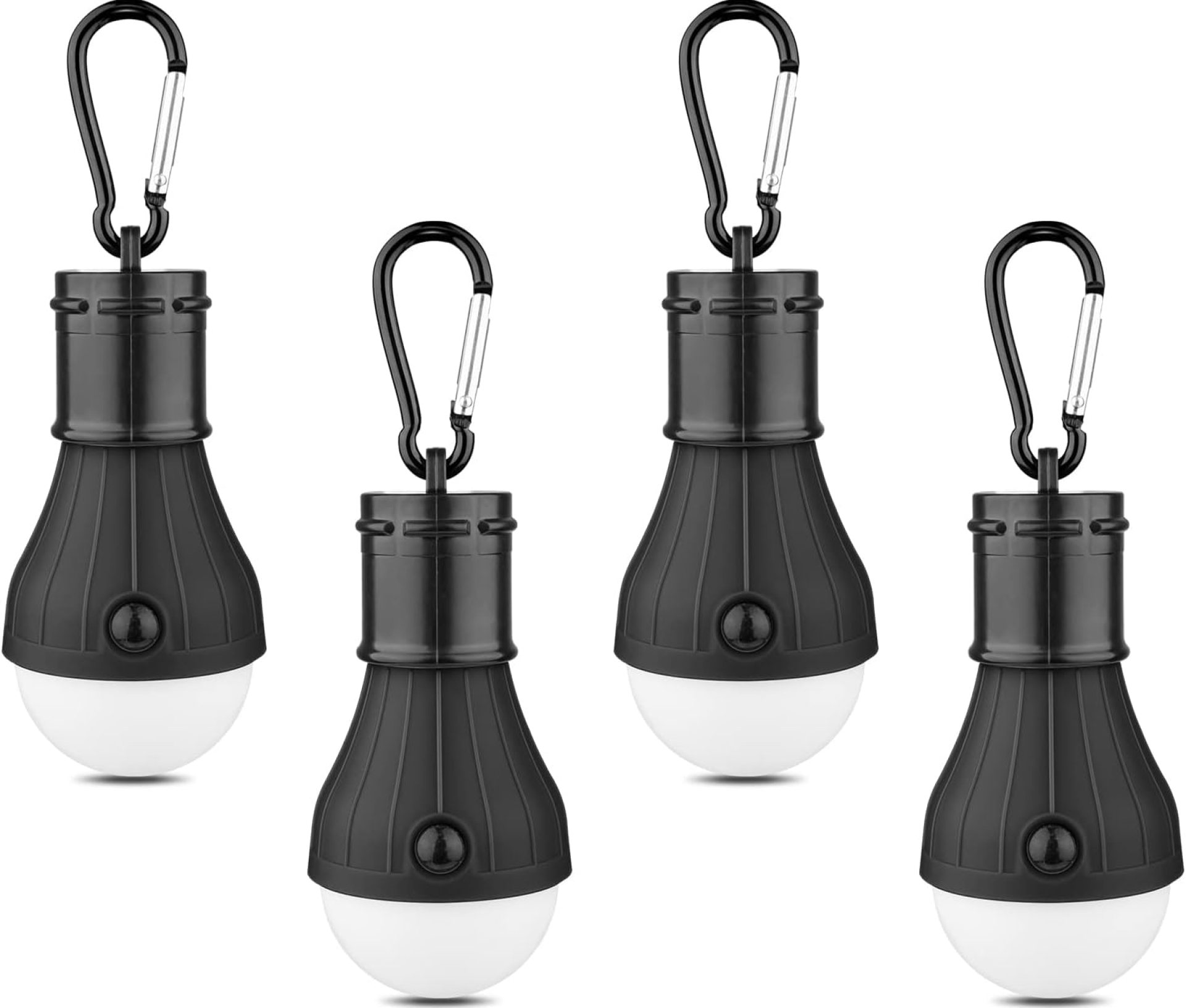LED Camping Tent Lantern, Portable Outdoor Waterproof Emergency Light Bulb, Battery Powered with Clip Hook, Super Bright, for Hiking, Party,Camping, Fishing, Power Failure (4 Packs, Black ) LED Camping Tent Lantern, Portable Outdoor Waterproof Emergency Light Bulb, Battery Powered with Clip Hook, Super Bright, for Hiking, Party,Camping, Fishing, Power Failure (4 Packs, Black )