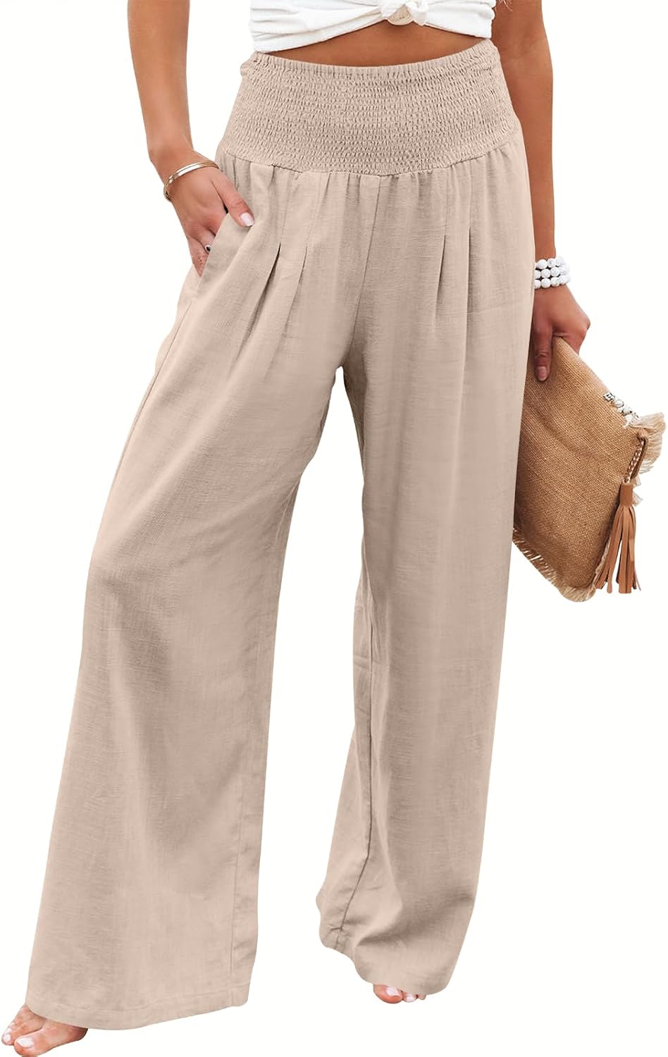 ANRABESS Women Linen Palazzo Pants Summer Boho Wide Leg High Waist Casual Lounge Pant 2025 Beach Travel Vacation Outfits ANRABESS Women Linen Palazzo Pants Summer Boho Wide Leg High Waist Casual Lounge Pant 2025 Beach Travel Vacation Outfits