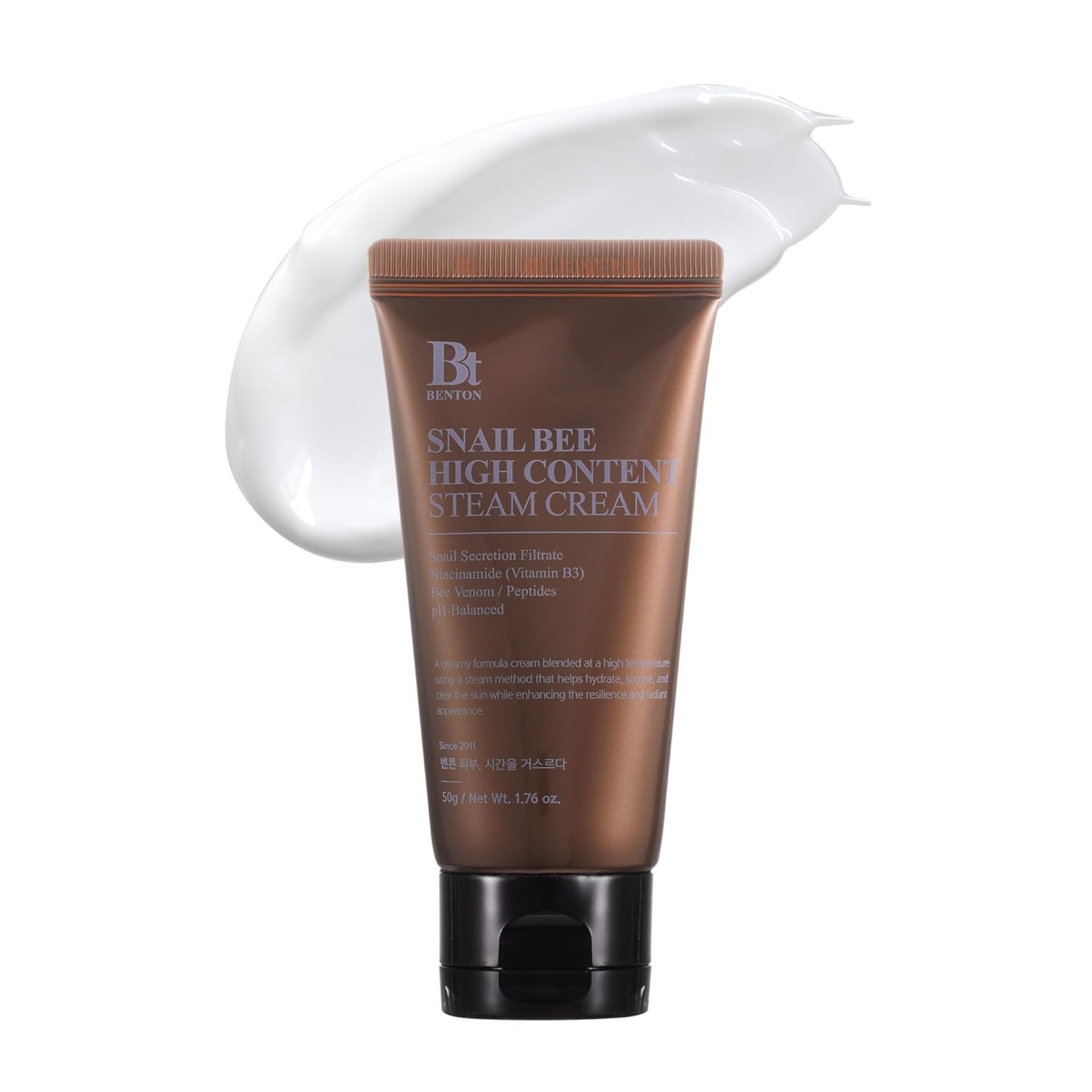 BENTON Snail Bee High Content Steam Cream – Snail Mucin Moisturizer with Bee Venom & Niacinamide | Korean Skin Care Products For Dry & Sensitive Skin | Hydrating Face For Women (1.76 oz.) BENTON Snail Bee High Content Steam Cream – Snail Mucin Moisturizer with Bee Venom & Niacinamide | Korean Skin Care Products For Dry & Sensitive Skin | Hydrating Face For Women (1.76 oz.)