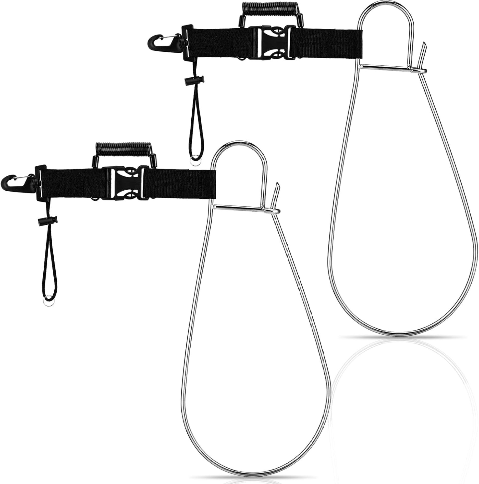 4 Pieces Fish Stringer Clip Heavy Duty Fishing Lanyard Quick Release Fish Lock Buckle Stainless Steel Core Lanyard for Spearfishing Kayak Fishing 4 Pieces Fish Stringer Clip Heavy Duty Fishing Lanyard Quick Release Fish Lock Buckle Stainless Steel Core Lanyard for Spearfishing Kayak Fishing