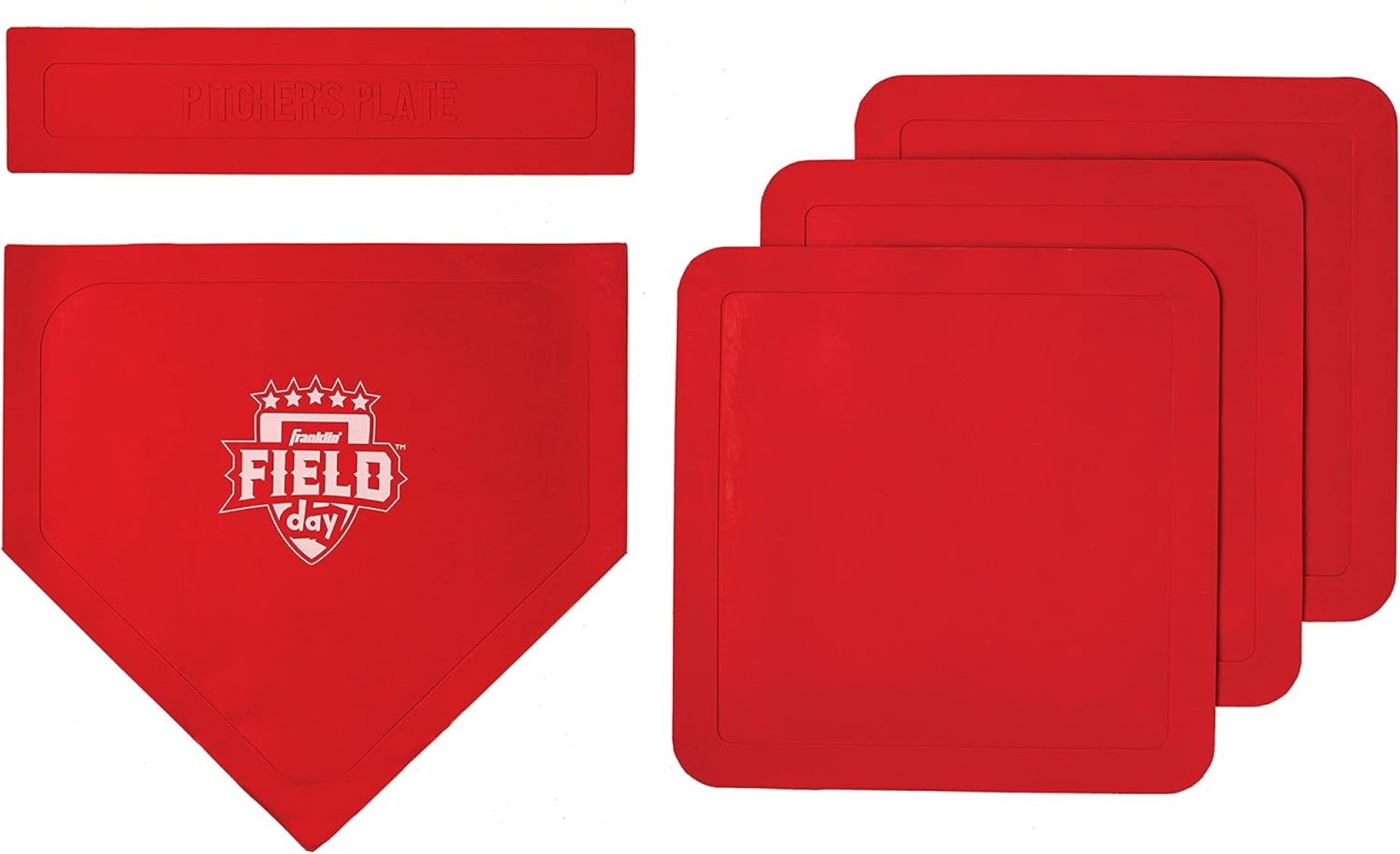 Franklin Sports Field Day Baseball Base Set – Throw Down Rubber Bases for Baseball + Softball with Home Plate – Portable Backyard Baseball, Softball, Kickball Bases – Easy Set Up Rubber Base Set Red Franklin Sports Field Day Baseball Base Set – Throw Down Rubber Bases for Baseball + Softball with Home Plate – Portable Backyard Baseball, Softball, Kickball Bases – Easy Set Up Rubber Base Set Red