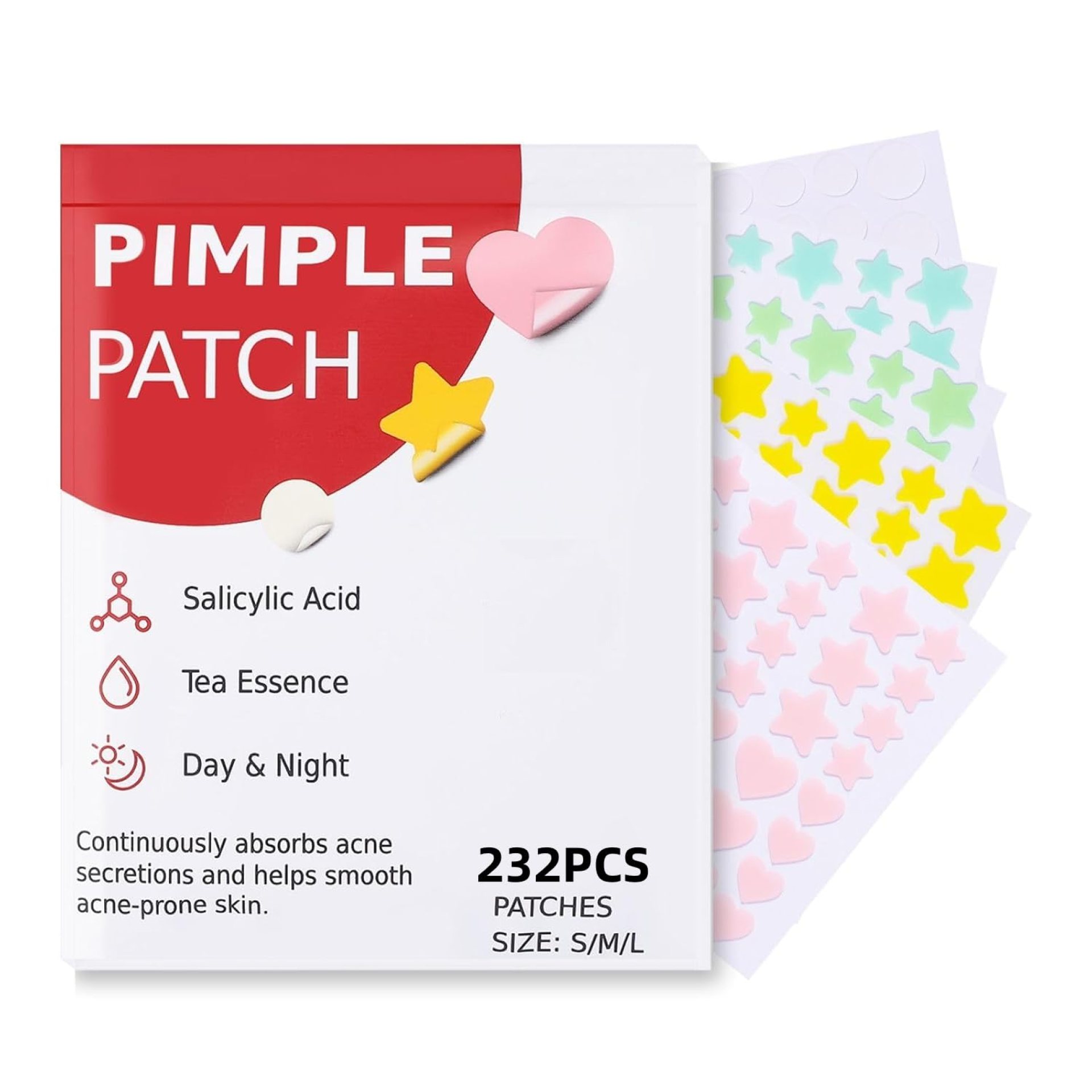 Pimple Patches for Face 232pcs,Hydrocolloid Acne Patches Star,Zit Patches,Pimple Popper Tool Kit,Facial Skin Care Products Containing Salicylic Acid,Tea Tree Oil and Calendula Oil Pimple Patches for Face 232pcs,Hydrocolloid Acne Patches Star,Zit Patches,Pimple Popper Tool Kit,Facial Skin Care Products Containing Salicylic Acid,Tea Tree Oil and Calendula Oil