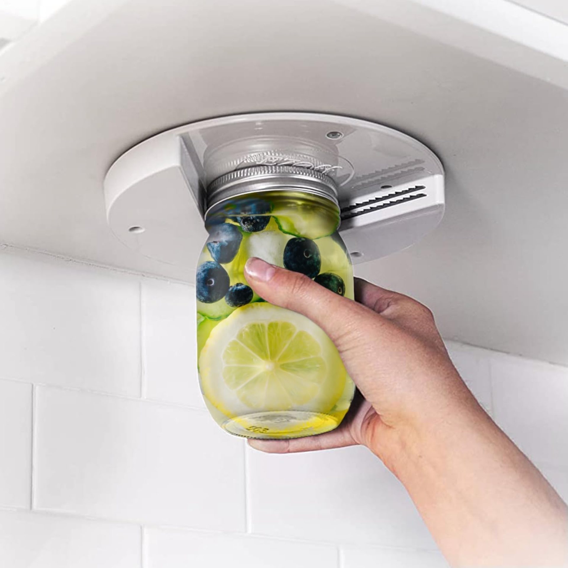 EZ Off Jar Opener for Seniors – Under Cabinet Jar Openers for Weak Hands, Easy Grip, Arthritis jar opener, One Handed Gadgets & Bottle Opener – Essential Kitchen Gadgets for Home Assistance – White EZ Off Jar Opener for Seniors – Under Cabinet Jar Openers for Weak Hands, Easy Grip, Arthritis jar opener, One Handed Gadgets & Bottle Opener – Essential Kitchen Gadgets for Home Assistance – White