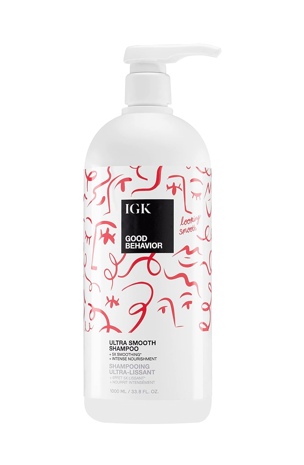 IGK GOOD BEHAVIOR Ultra Smooth Shampoo Liter | Frizz Control + Hydrates + Shine | Vegan + Cruelty Free | 33.8 Oz IGK GOOD BEHAVIOR Ultra Smooth Shampoo Liter | Frizz Control + Hydrates + Shine | Vegan + Cruelty Free | 33.8 Oz