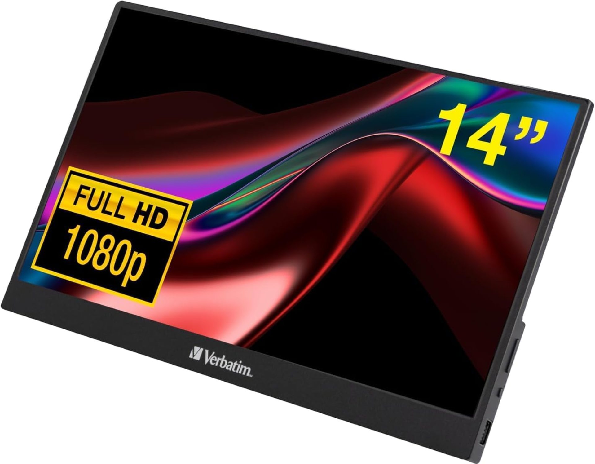 Verbatim Portable Touchscreen Monitor 14″ USB-C HDMI Full HD 1080p IPS Display with Metal Housing and Adjustable Kick Stand for Laptops and Gaming Consoles Verbatim Portable Touchscreen Monitor 14″ USB-C HDMI Full HD 1080p IPS Display with Metal Housing and Adjustable Kick Stand for Laptops and Gaming Consoles