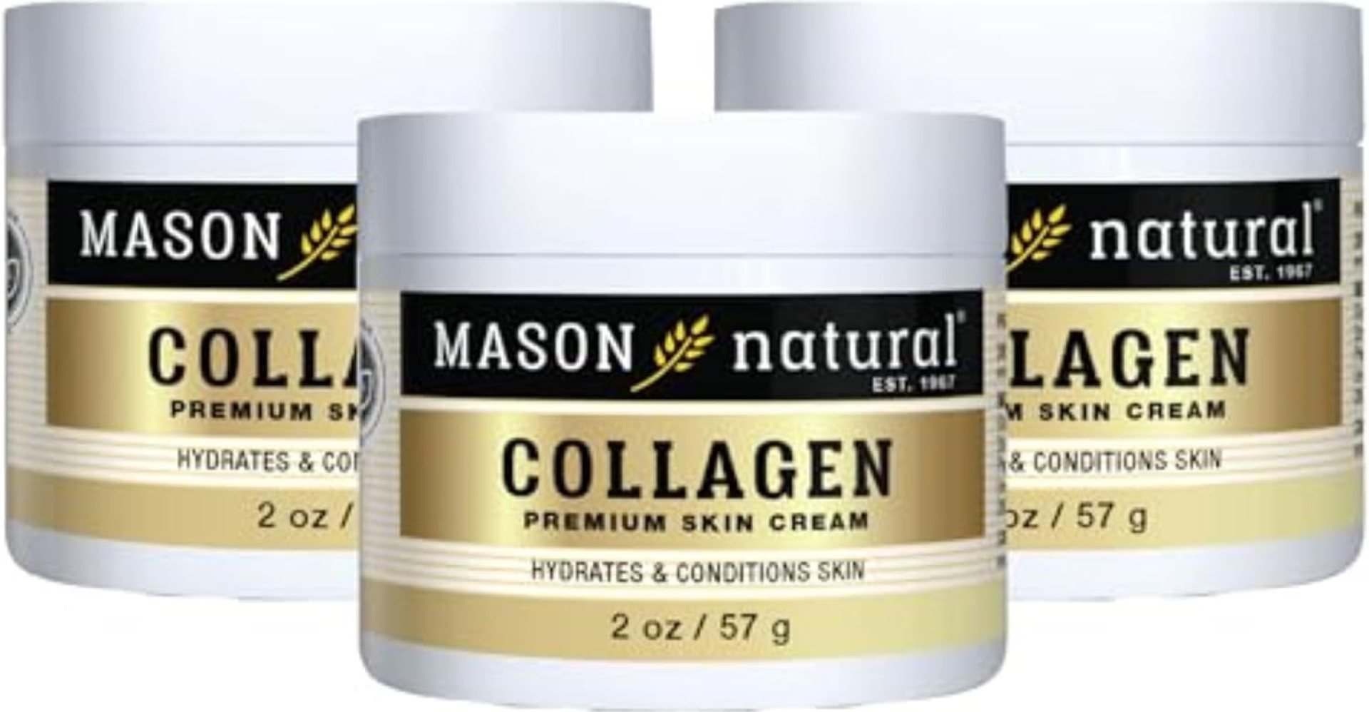 MASON NATURAL Collagen Premium Skin Cream – Anti Aging Face and Body Moisturizer, Intense Skin Hydration and Firmness, Pear Scent, Paraben Free, 2 OZ (3-Pack) MASON NATURAL Collagen Premium Skin Cream – Anti Aging Face and Body Moisturizer, Intense Skin Hydration and Firmness, Pear Scent, Paraben Free, 2 OZ (3-Pack)