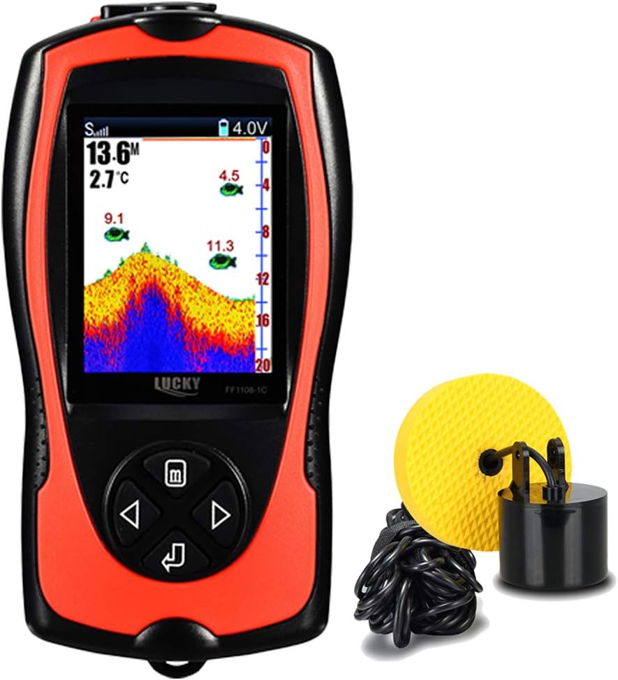LUCKY Portable Fish Finder Handheld Kayak Fish Finders Wired Fish Depth Finder Sonar Sensor Transducer for Boat Fishing Sea Fishing LUCKY Portable Fish Finder Handheld Kayak Fish Finders Wired Fish Depth Finder Sonar Sensor Transducer for Boat Fishing Sea Fishing