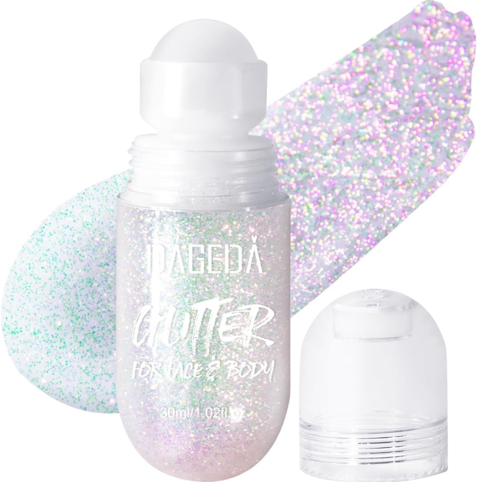 DAGEDA Body Glitter Gel, Roll-on Face Glitter for Mermaid Makeup Festival Rave Accessories, Holographic Hair Glitter Gel,Body Shimmer Halloween Makeup for Rave Party (Sparkling Pink) DAGEDA Body Glitter Gel, Roll-on Face Glitter for Mermaid Makeup Festival Rave Accessories, Holographic Hair Glitter Gel,Body Shimmer Halloween Makeup for Rave Party (Sparkling Pink)