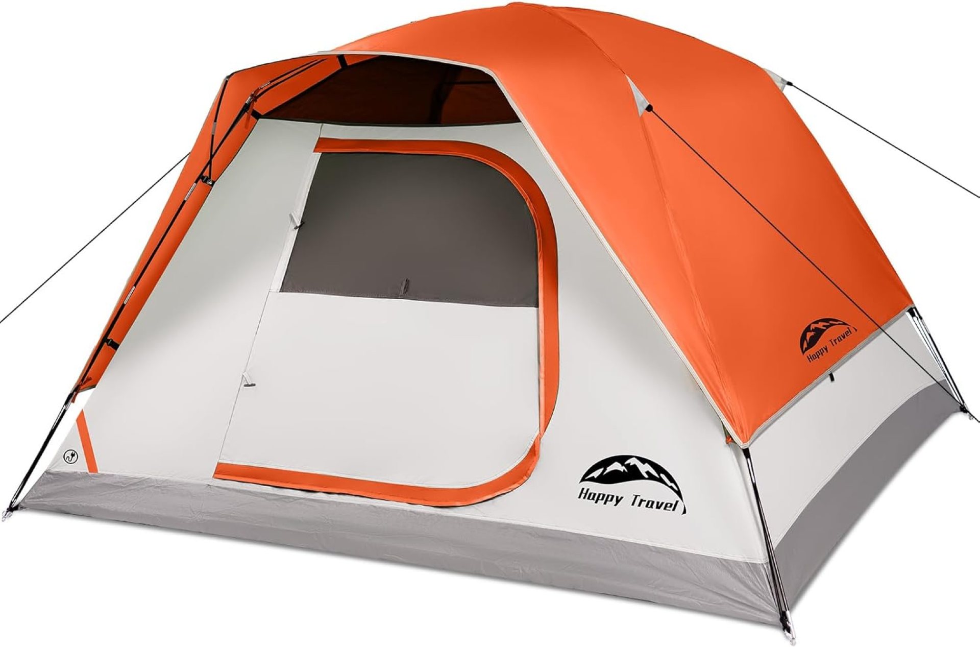 Happy Travel Camping Tent, 4 Person Dome Tents for Camping with Rainfly, Waterproof Clip Easy Setup Portable Family Tent with Mesh Windows, 20% More Headroom Backpacking Tents for Camping & Hiking Happy Travel Camping Tent, 4 Person Dome Tents for Camping with Rainfly, Waterproof Clip Easy Setup Portable Family Tent with Mesh Windows, 20% More Headroom Backpacking Tents for Camping & Hiking
