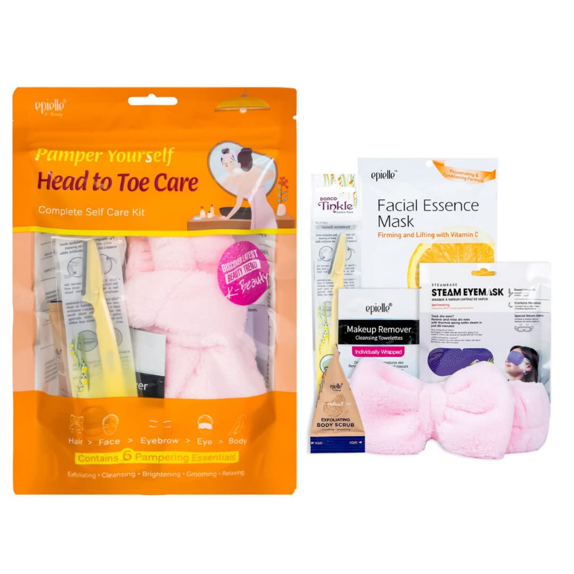 Epielle Pamper Yourself Head-to-Toe Care Kit, 6-Piece Spa Gift Set, Ultimate Full Body Relaxation, Ideal Beauty Gift for Spa Days, Korean Skincare Epielle Pamper Yourself Head-to-Toe Care Kit, 6-Piece Spa Gift Set, Ultimate Full Body Relaxation, Ideal Beauty Gift for Spa Days, Korean Skincare