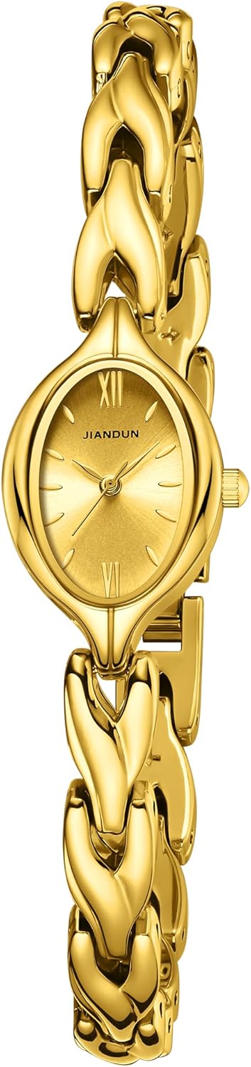 JIANDUN Vintage Women’s Oval Bracelet Watch, Waterproof Stainless Steel Band with Adjustment Tool, Retro Ladies Quartz Wristwatch, Perfect for Daily Wear and Special Occasions JIANDUN Vintage Women’s Oval Bracelet Watch, Waterproof Stainless Steel Band with Adjustment Tool, Retro Ladies Quartz Wristwatch, Perfect for Daily Wear and Special Occasions