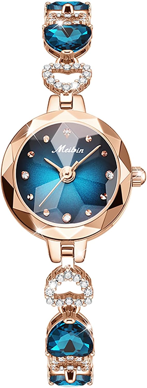 Fashion Jewelry Bracelet Watch for Women Rose Gold Strap with Sapphire Blue Crystal for Wife Girlfriend Or Mothers Idea Gift for Speical Women in Life (Sapphire Blue) Fashion Jewelry Bracelet Watch for Women Rose Gold Strap with Sapphire Blue Crystal for Wife Girlfriend Or Mothers Idea Gift for Speical Women in Life (Sapphire Blue)