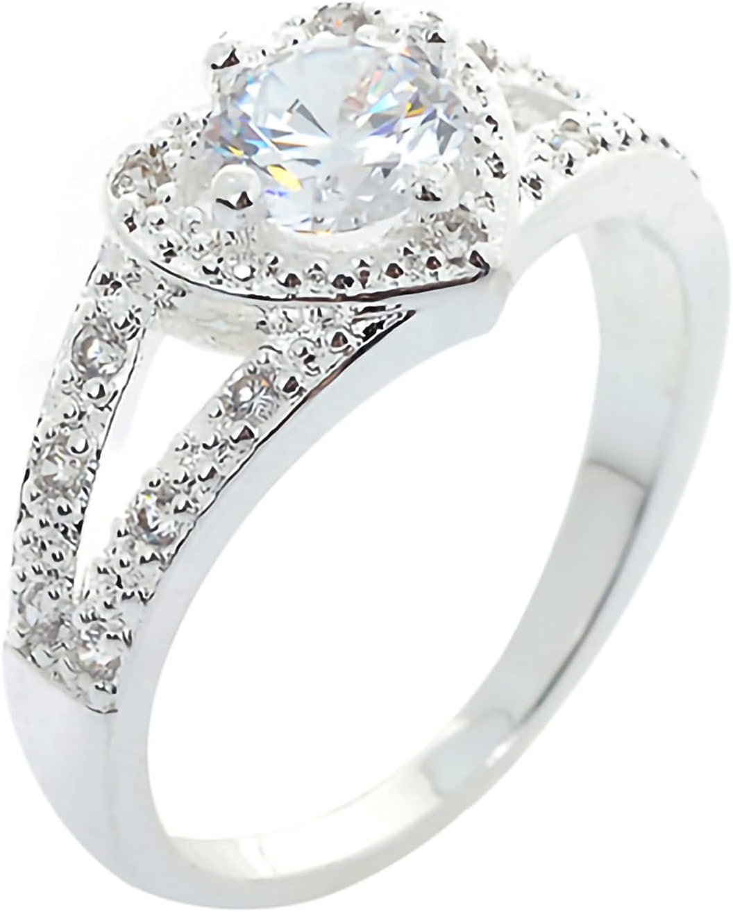 Exquisite Jewelry Ring Love Rings Women 925 Sterling Silver Crystal Love Heart Shaped Ring Bridal Wedding Jewelry Wedding Band Best Gifts for Love with Valentine’s Day (1#, US 8) Exquisite Jewelry Ring Love Rings Women 925 Sterling Silver Crystal Love Heart Shaped Ring Bridal Wedding Jewelry Wedding Band Best Gifts for Love with Valentine’s Day (1#, US 8)